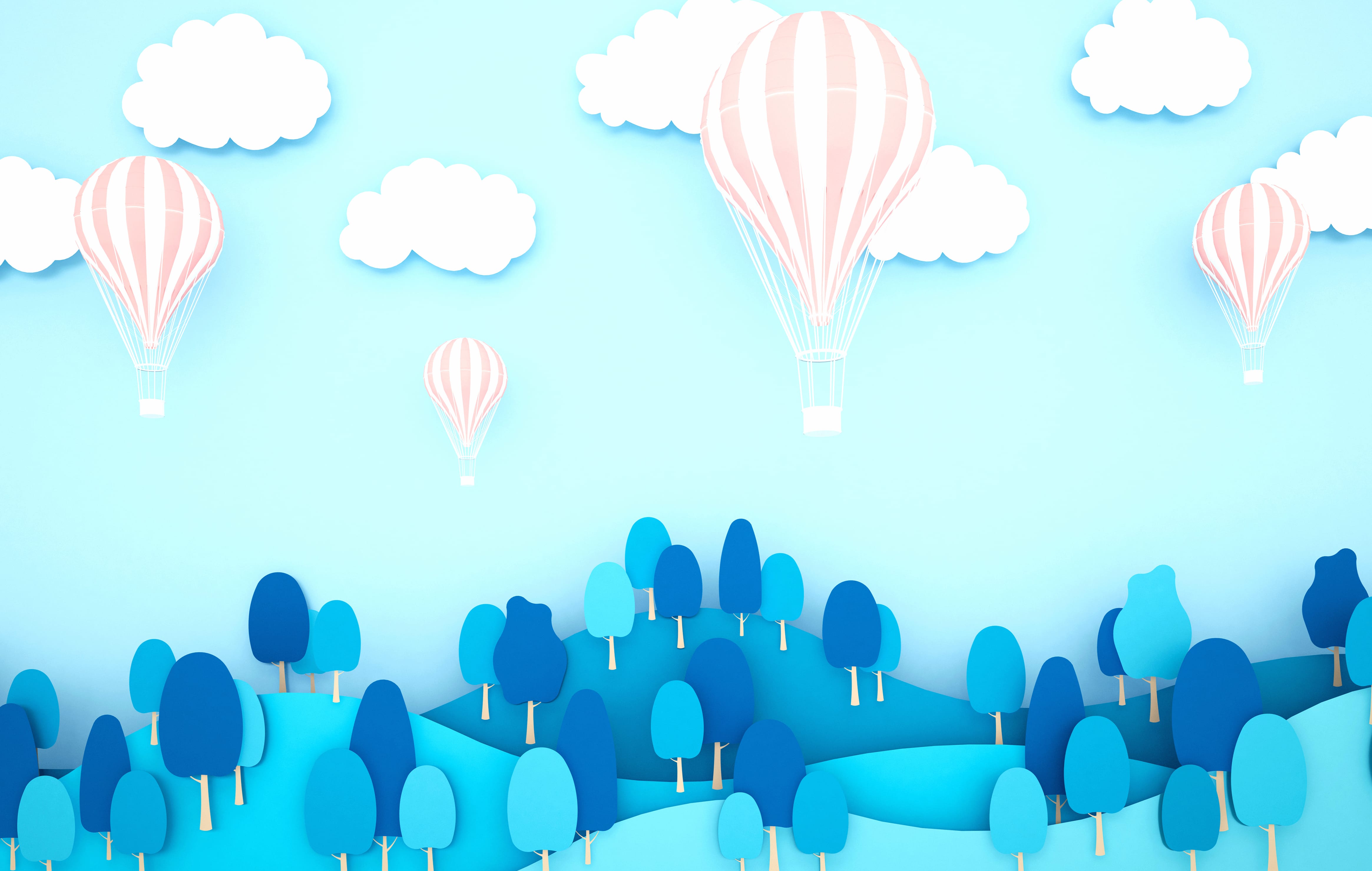 Sky Hot Air Balloon Artistic Landscape at 750 x 1334 iPhone 6 size wallpapers HD quality