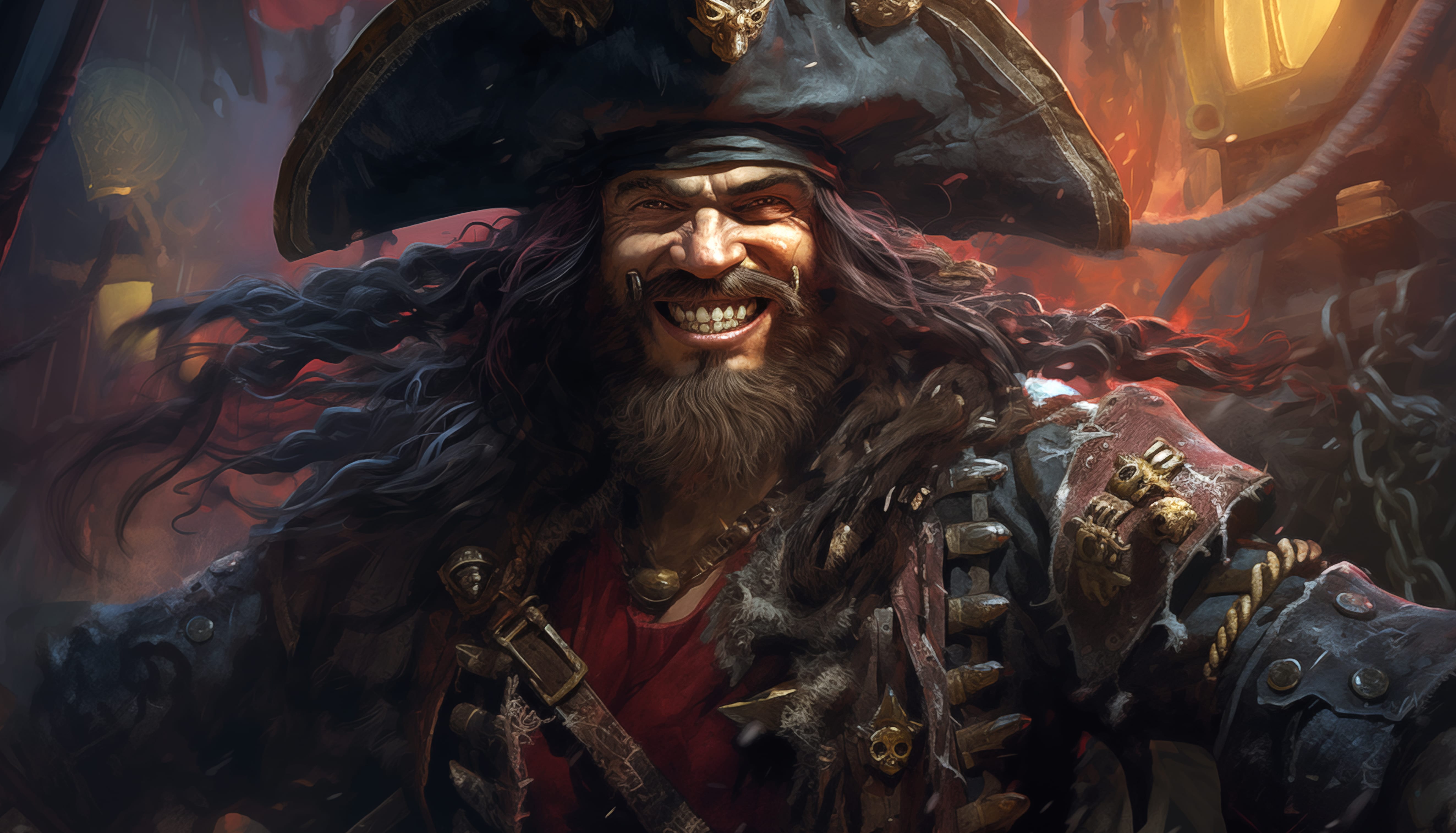 Smiling Pirate Fantasy at 1600 x 1200 size wallpapers HD quality