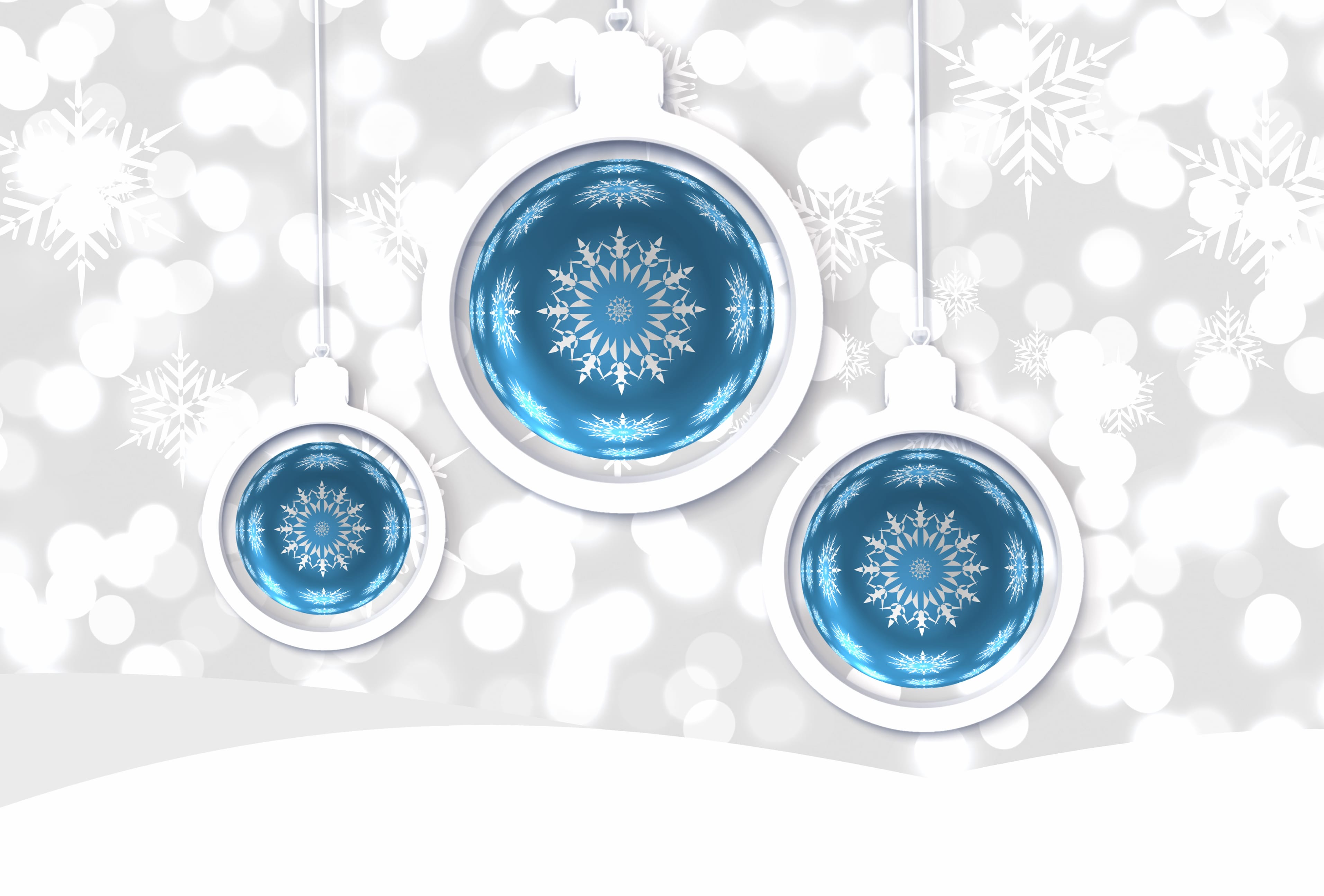 Snowflake Bauble Christmas Ornaments Holiday Christmas wallpapers HD quality