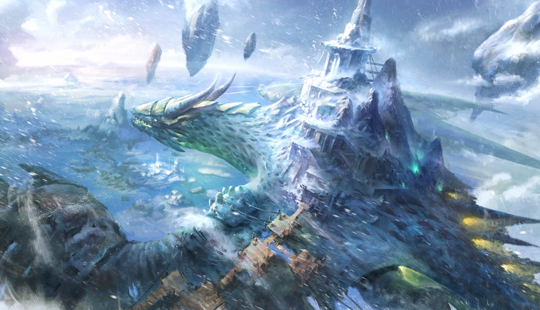 Snowy Fantasy Dragon at 1920 x 1080 HD size wallpapers HD quality