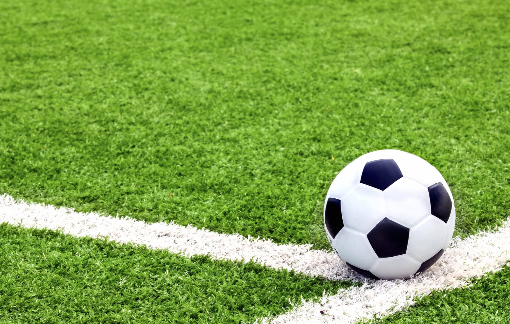 Soccer Ball on Fresh Green Field at 750 x 1334 iPhone 6 size wallpapers HD quality