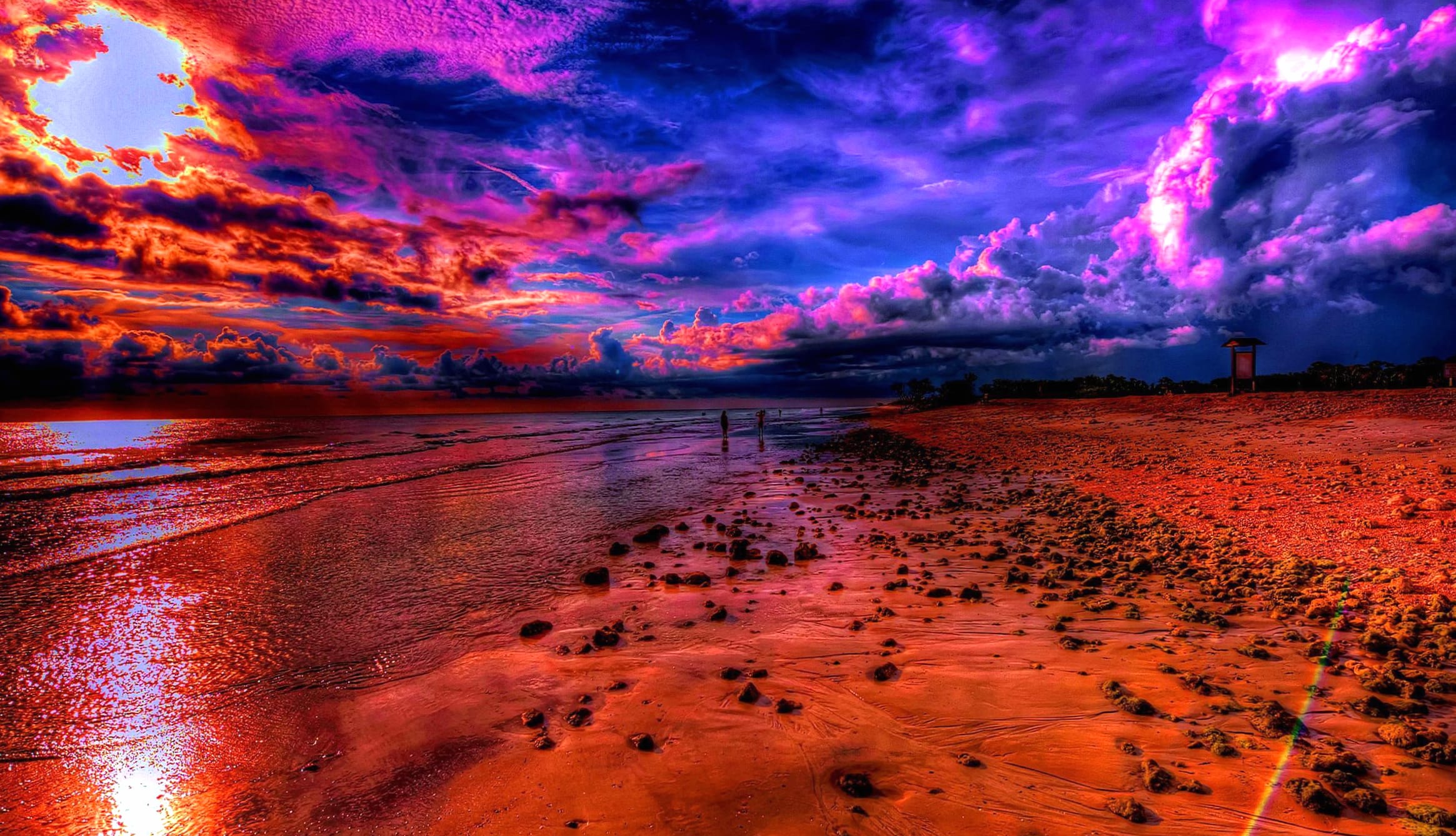 Spectacular HDR Beach Sunset wallpapers HD quality