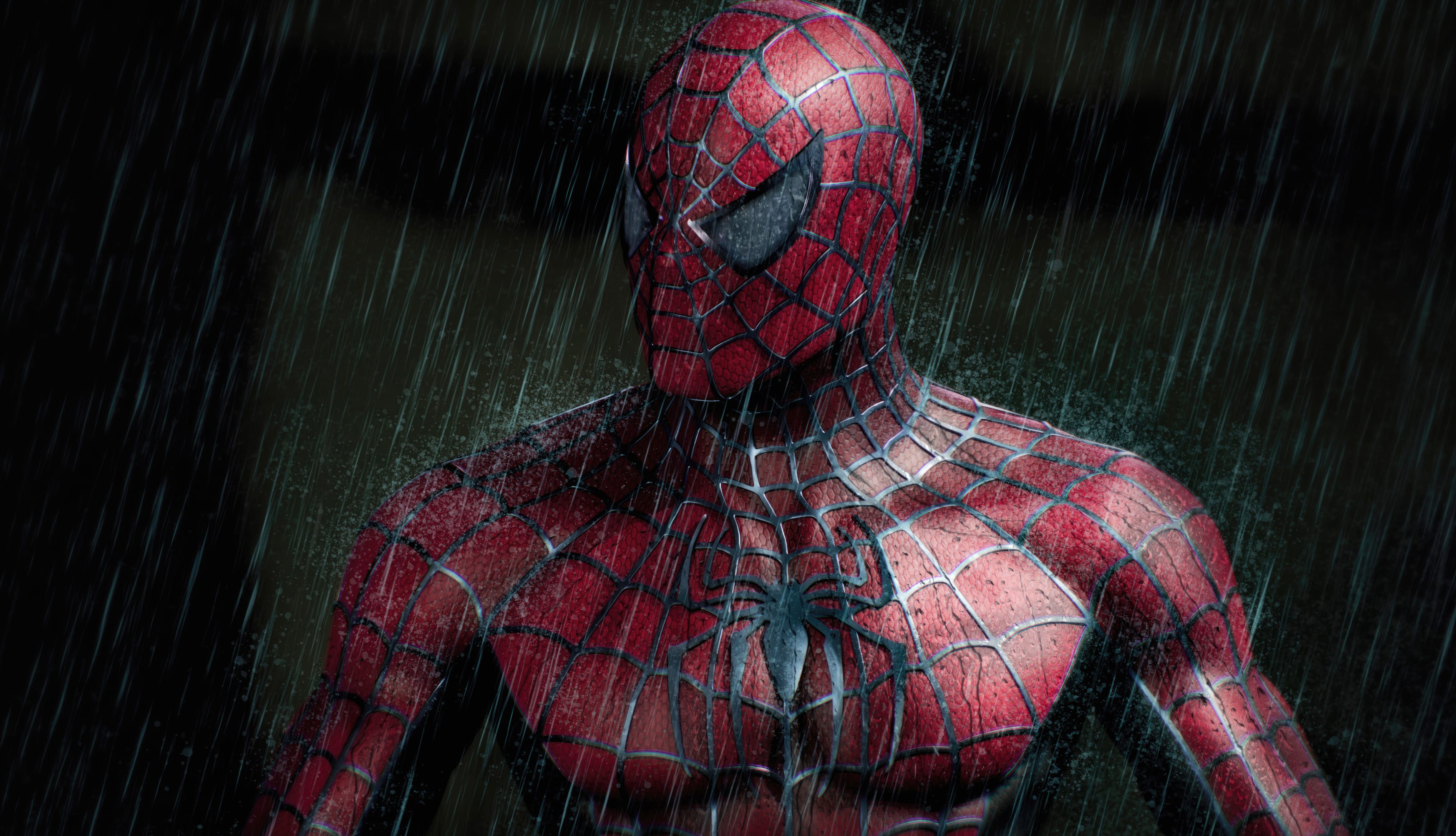 Spider-Man in the Rain at 640 x 1136 iPhone 5 size wallpapers HD quality