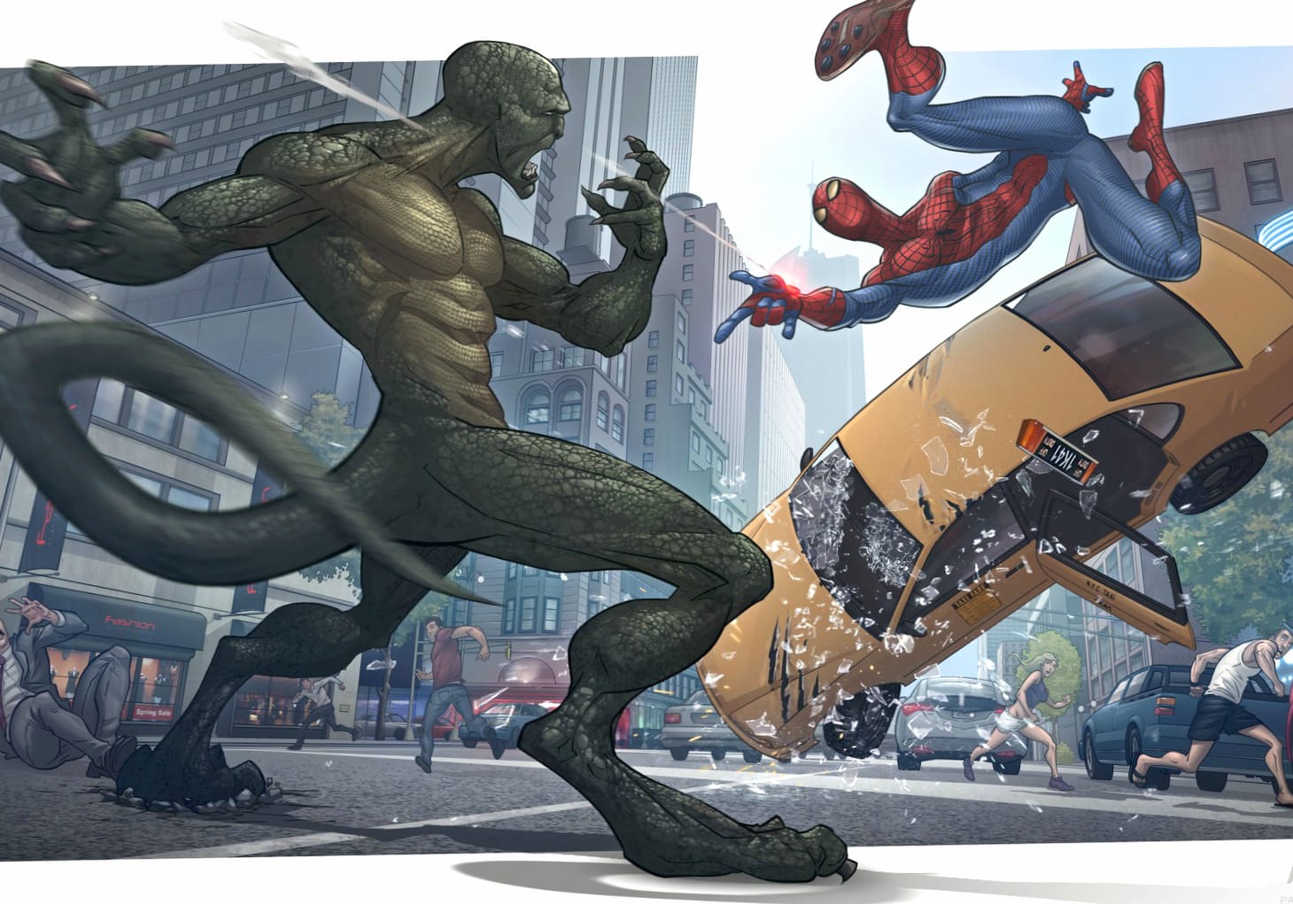 Spider-Man vs. Lizard Epic Action wallpapers HD quality