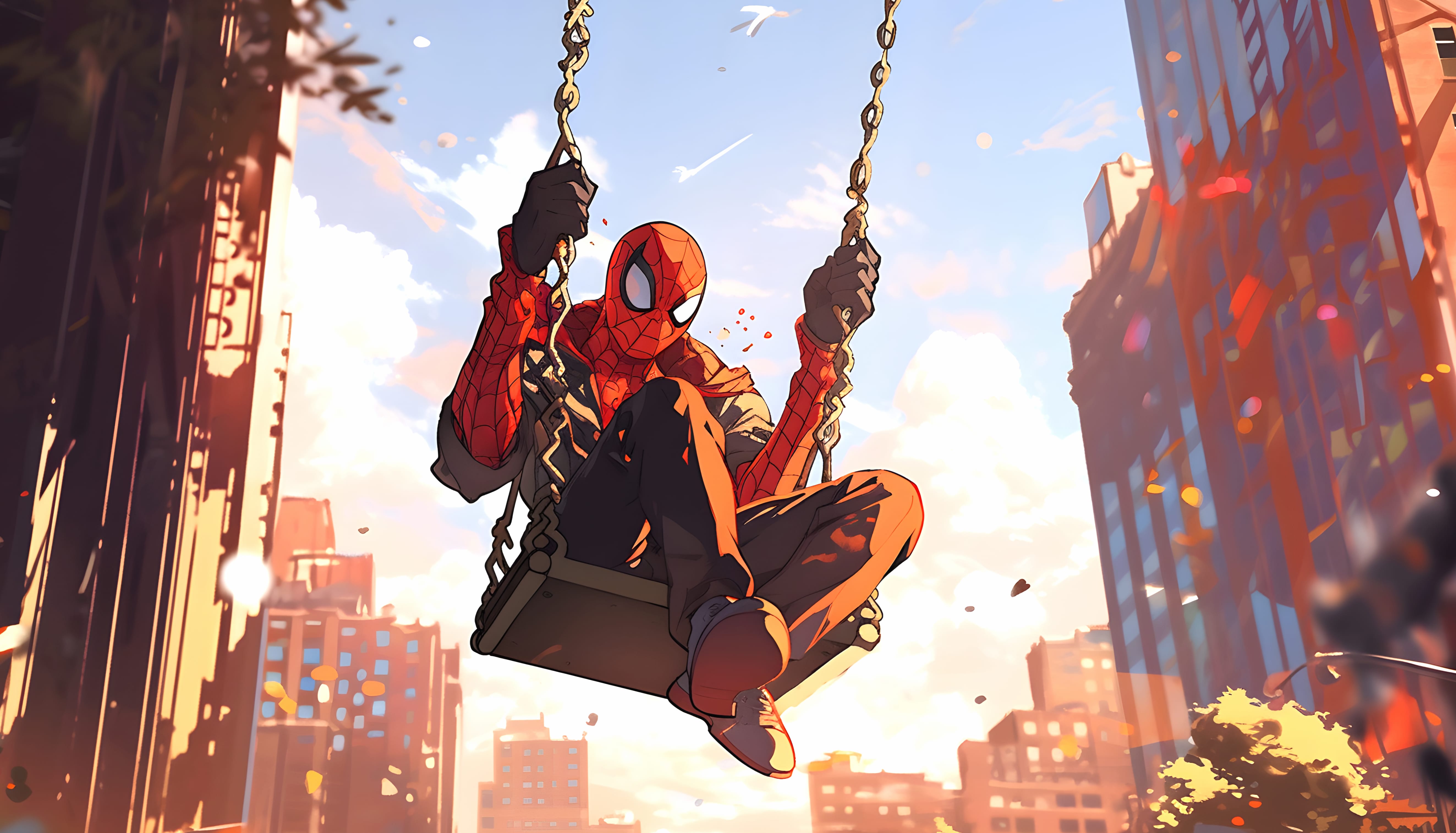 SpiderMan swinging wallpapers HD quality