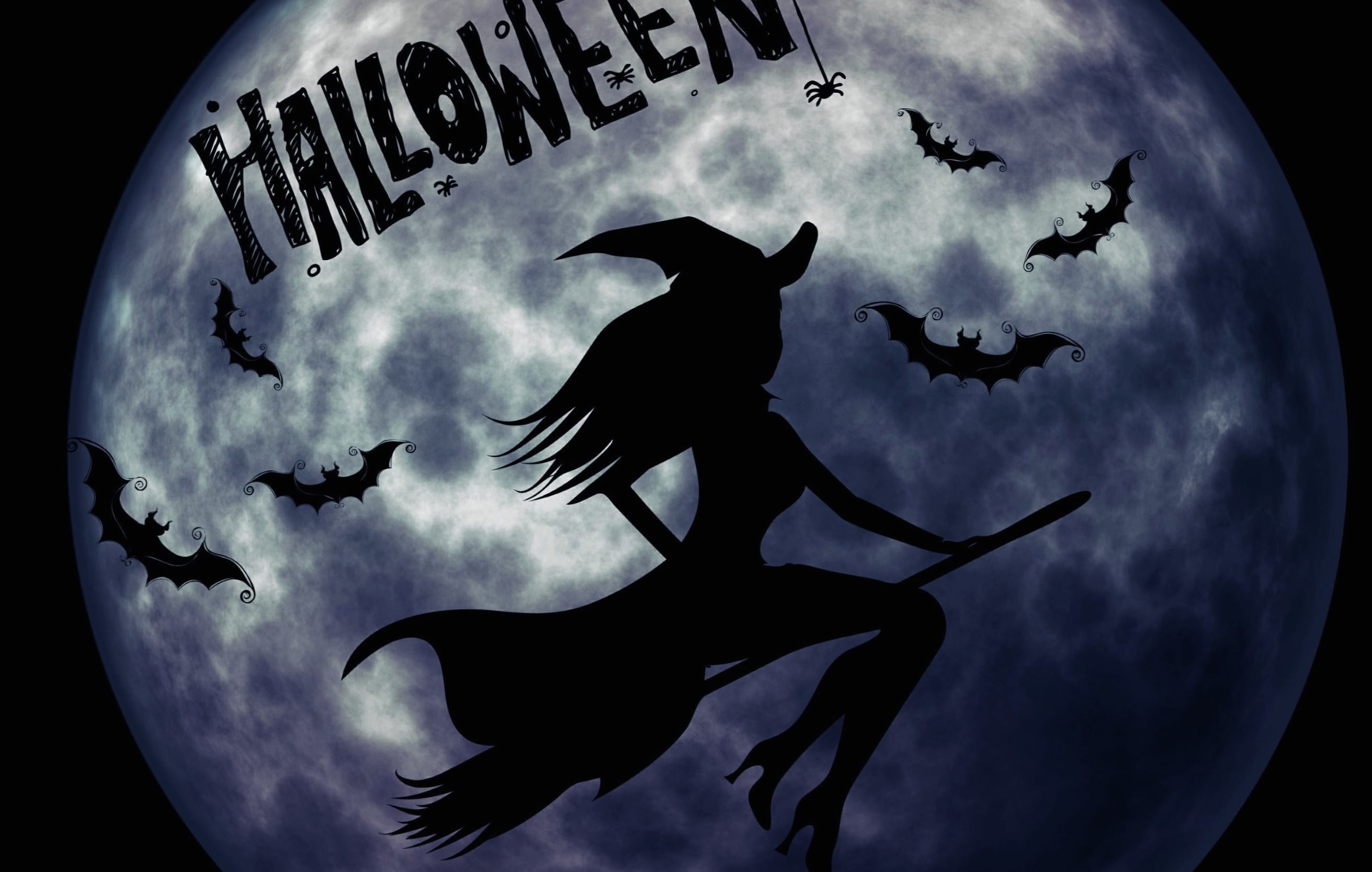 Spooky Moonlit Witch Halloween wallpapers HD quality