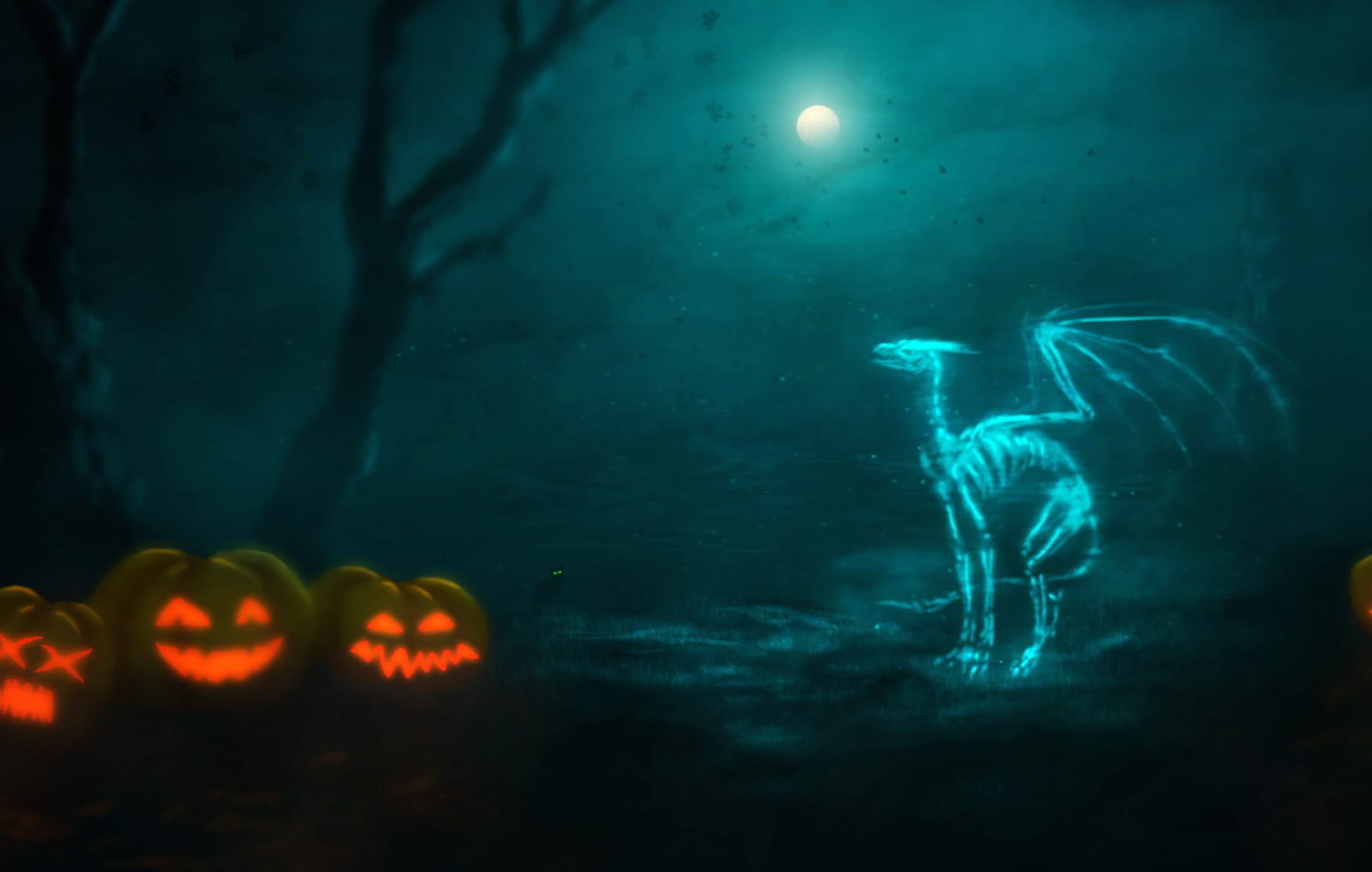 Spooky Skeleton Dragon A Captivating Halloween wallpapers HD quality