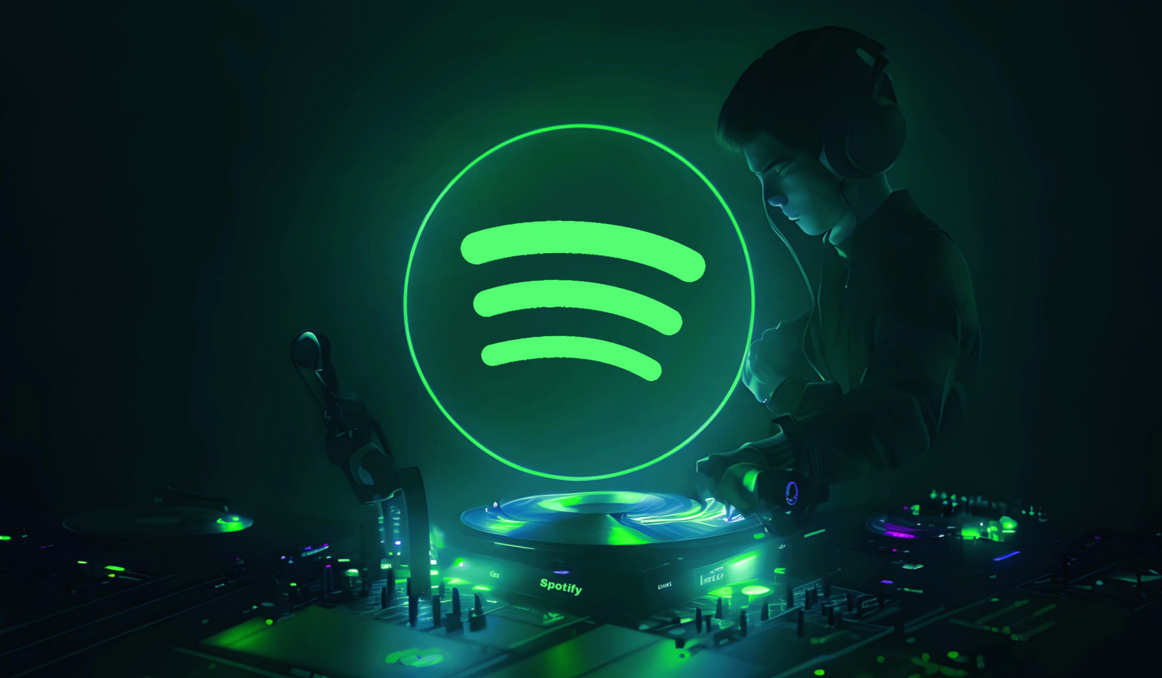 Spotify (Neon) at 2560 x 1440 HD size wallpapers HD quality