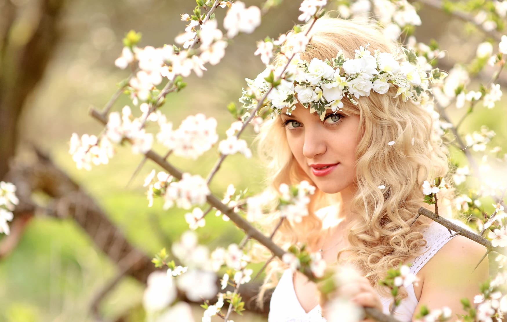 Spring Serenity Woman in Bloom wallpapers HD quality