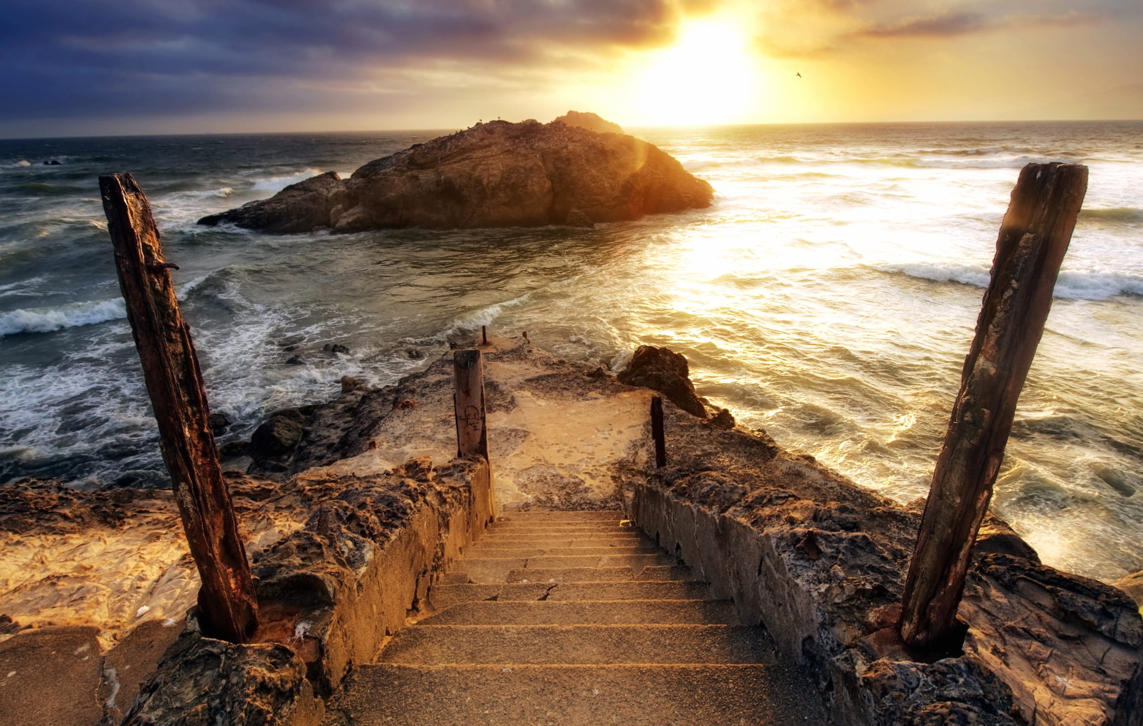 Stairs Coastline Island Photography Ocean wallpapers HD quality