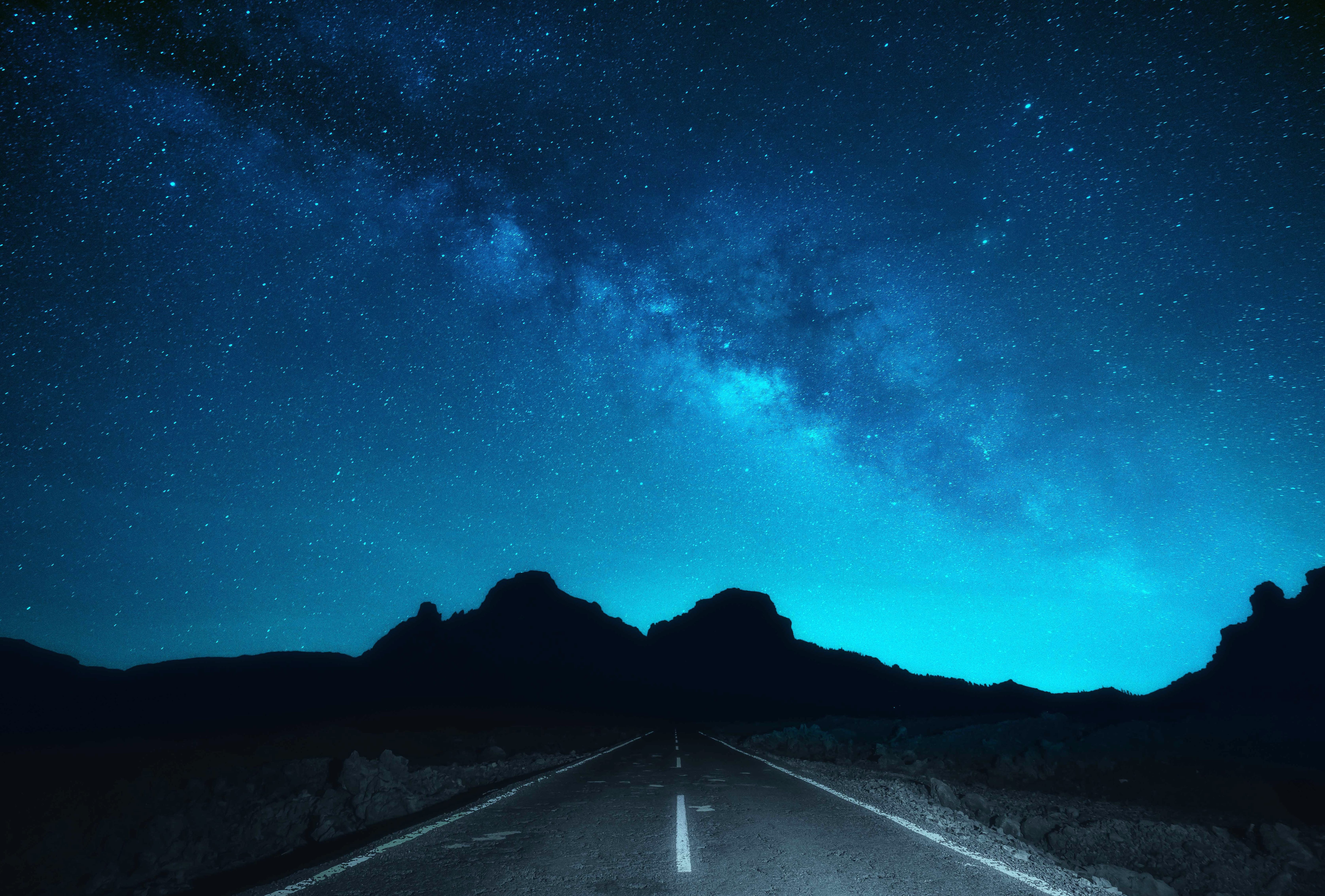 Star Night Road Sci Fi Milky Way wallpapers HD quality