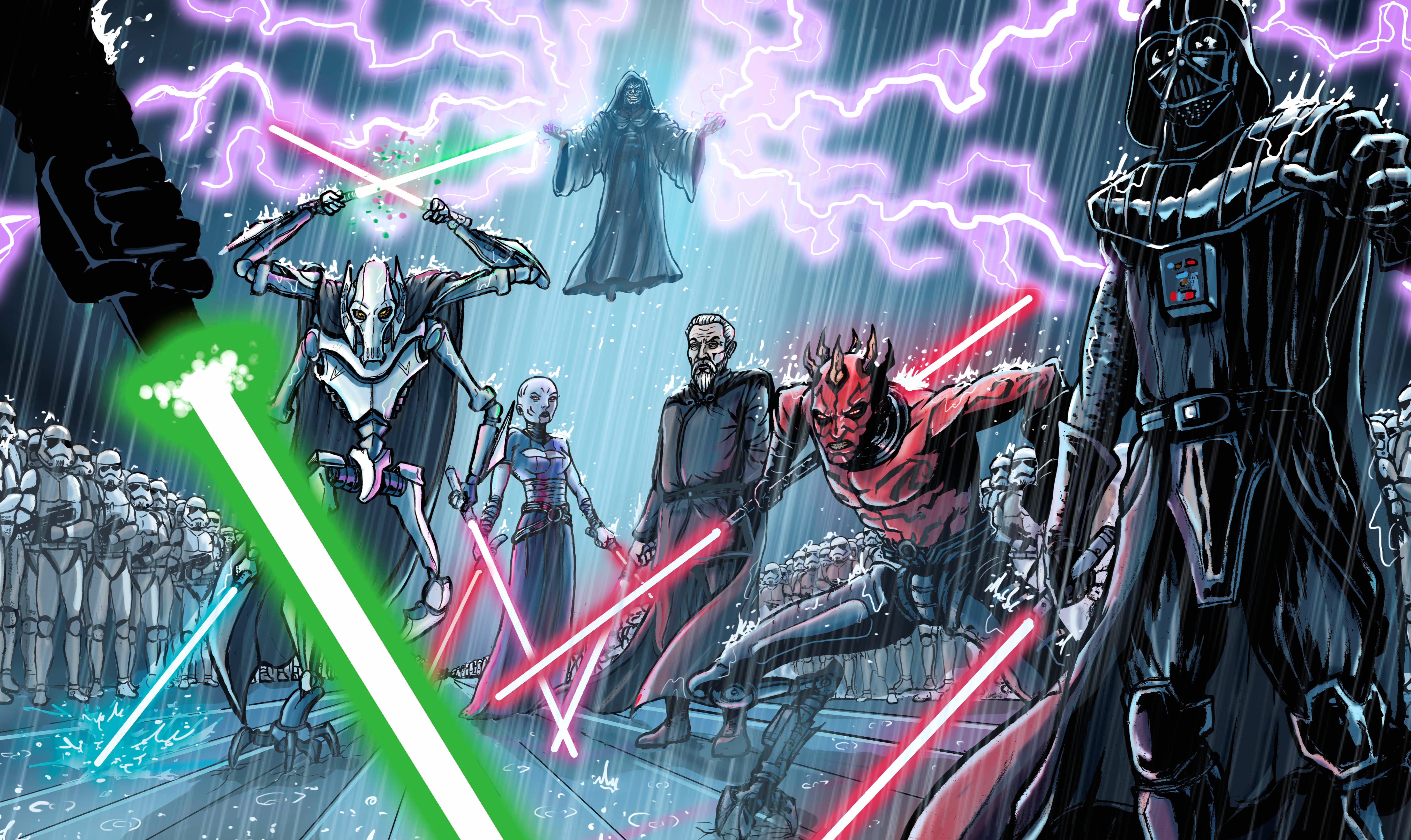 Star Wars Villains Clash HD Lightsaber Battle wallpapers HD quality