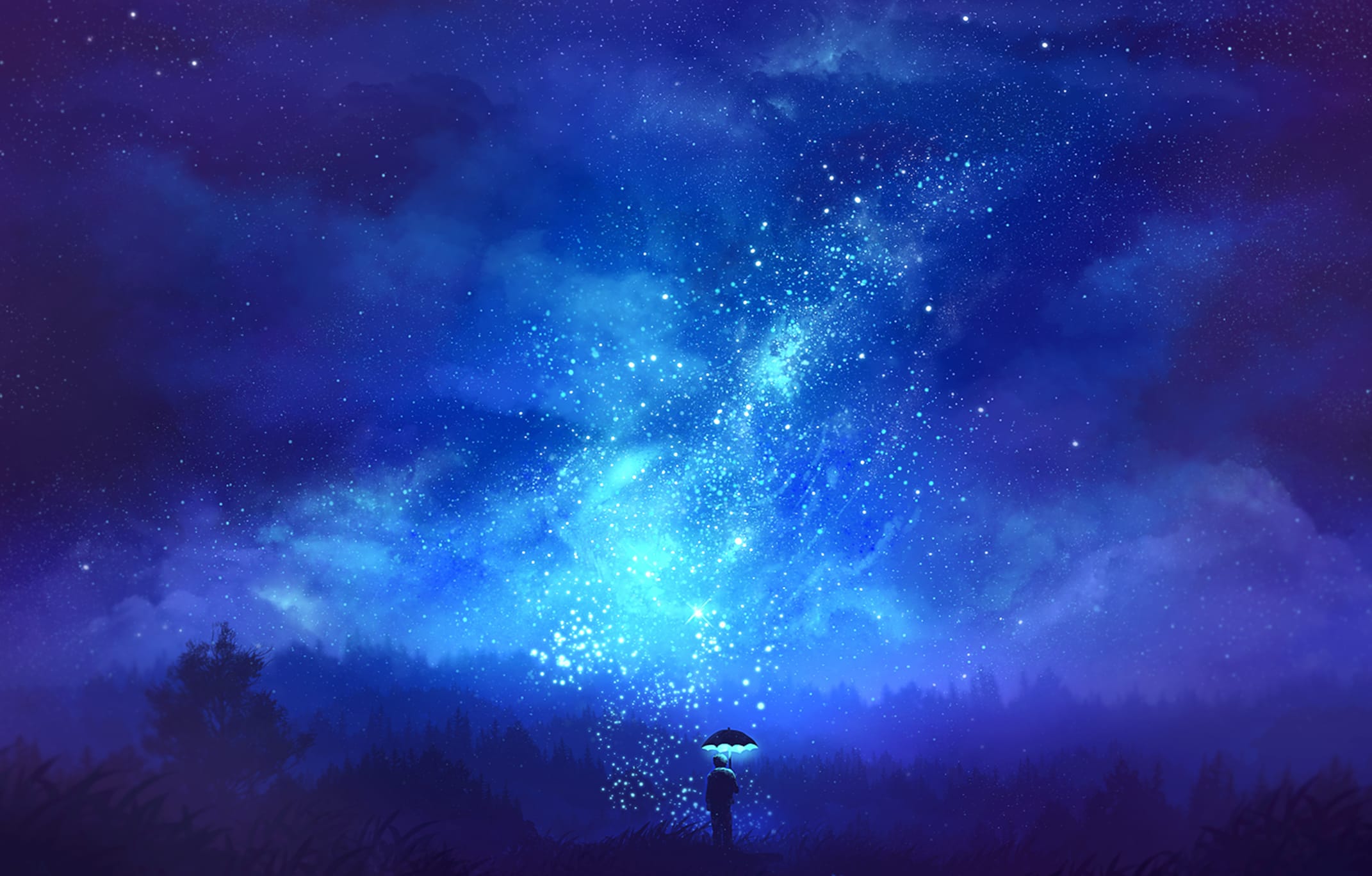 Starry Night Umbrella Fantasy - wallpapers HD quality