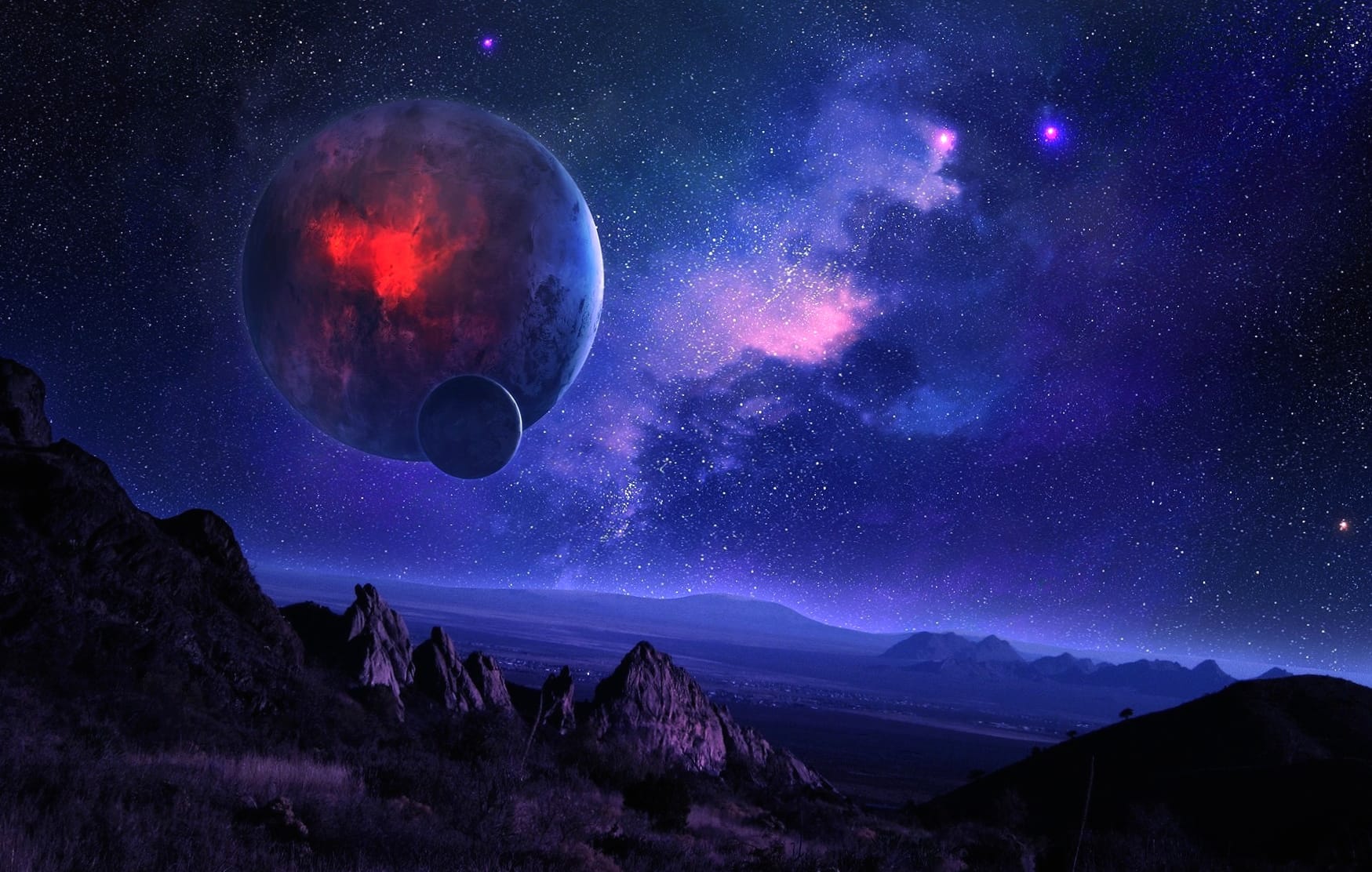 Starry Sci-Fi Landscape wallpapers HD quality