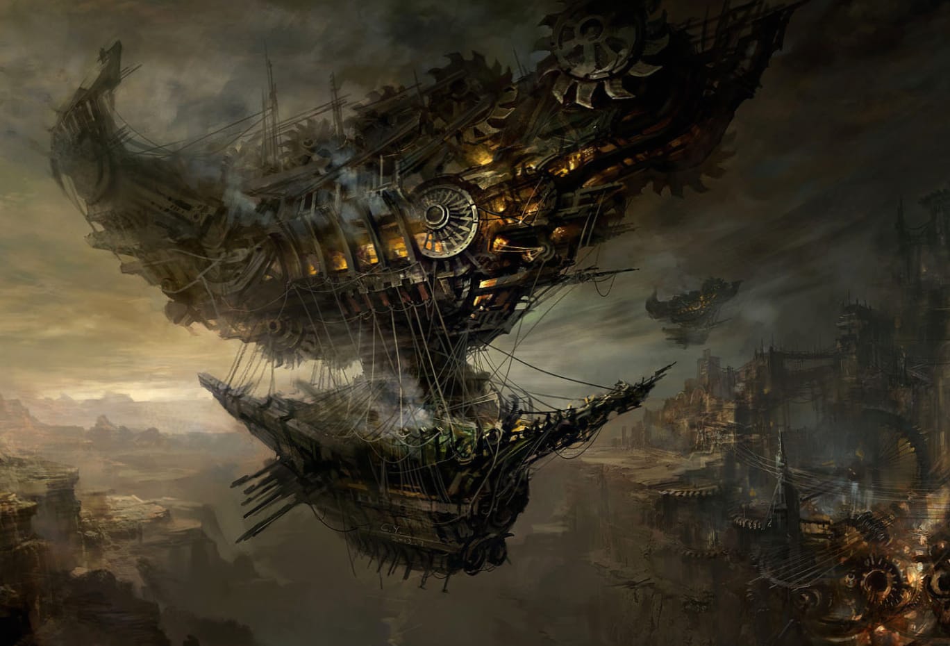 Steampunk Skyship Sci-Fi wallpapers HD quality