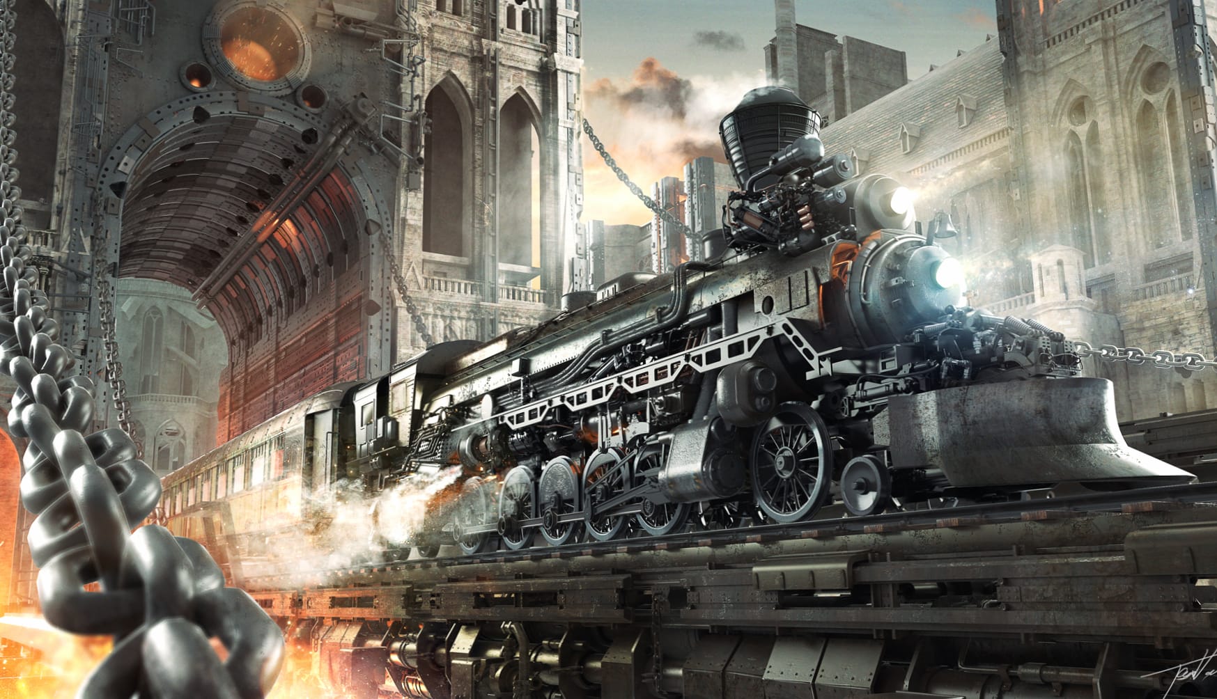 Steampunk Train A Captivating Sci-Fi wallpapers HD quality