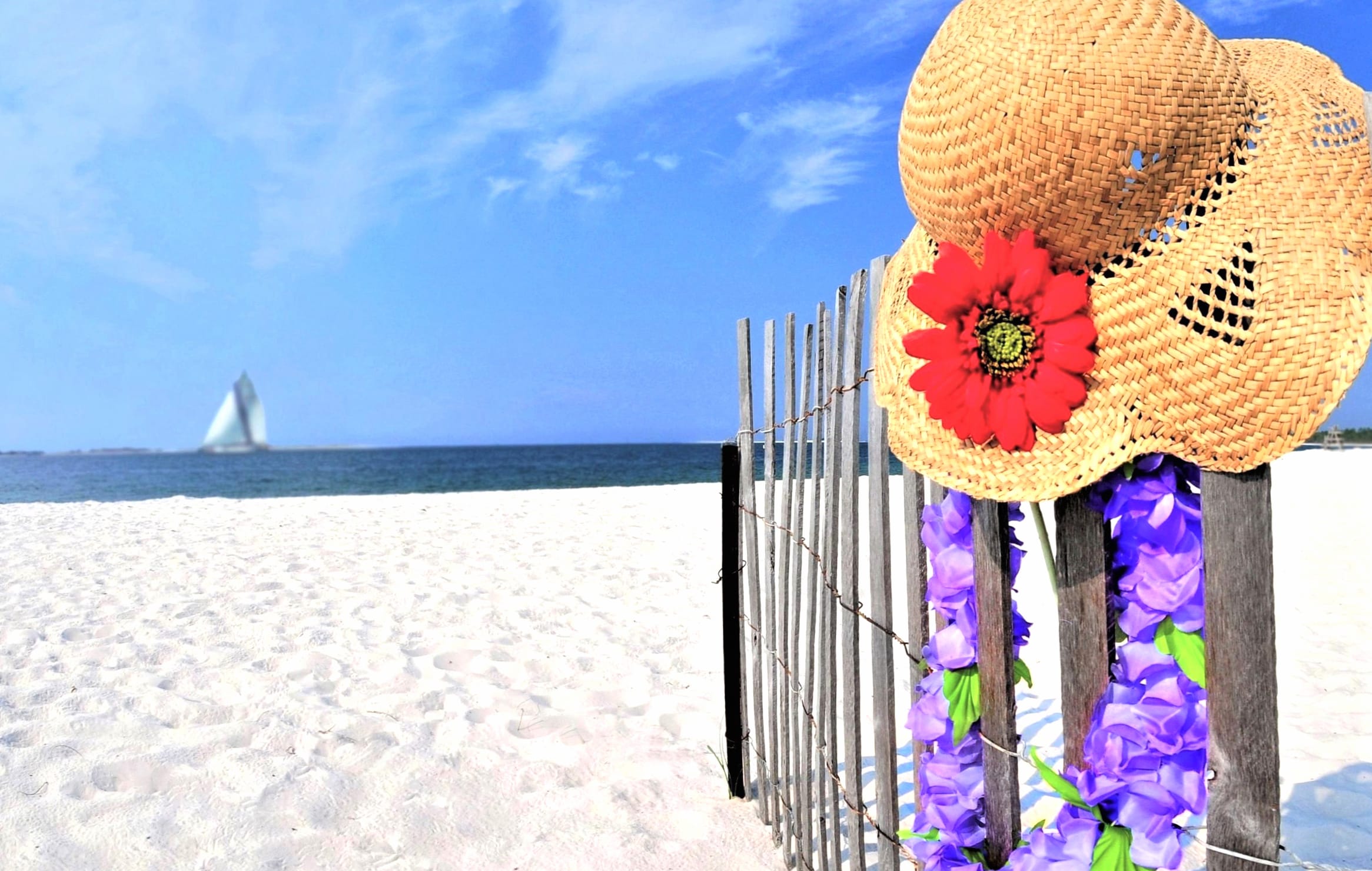 Summer Beach Hat Bliss - at 1920 x 1080 HD size wallpapers HD quality