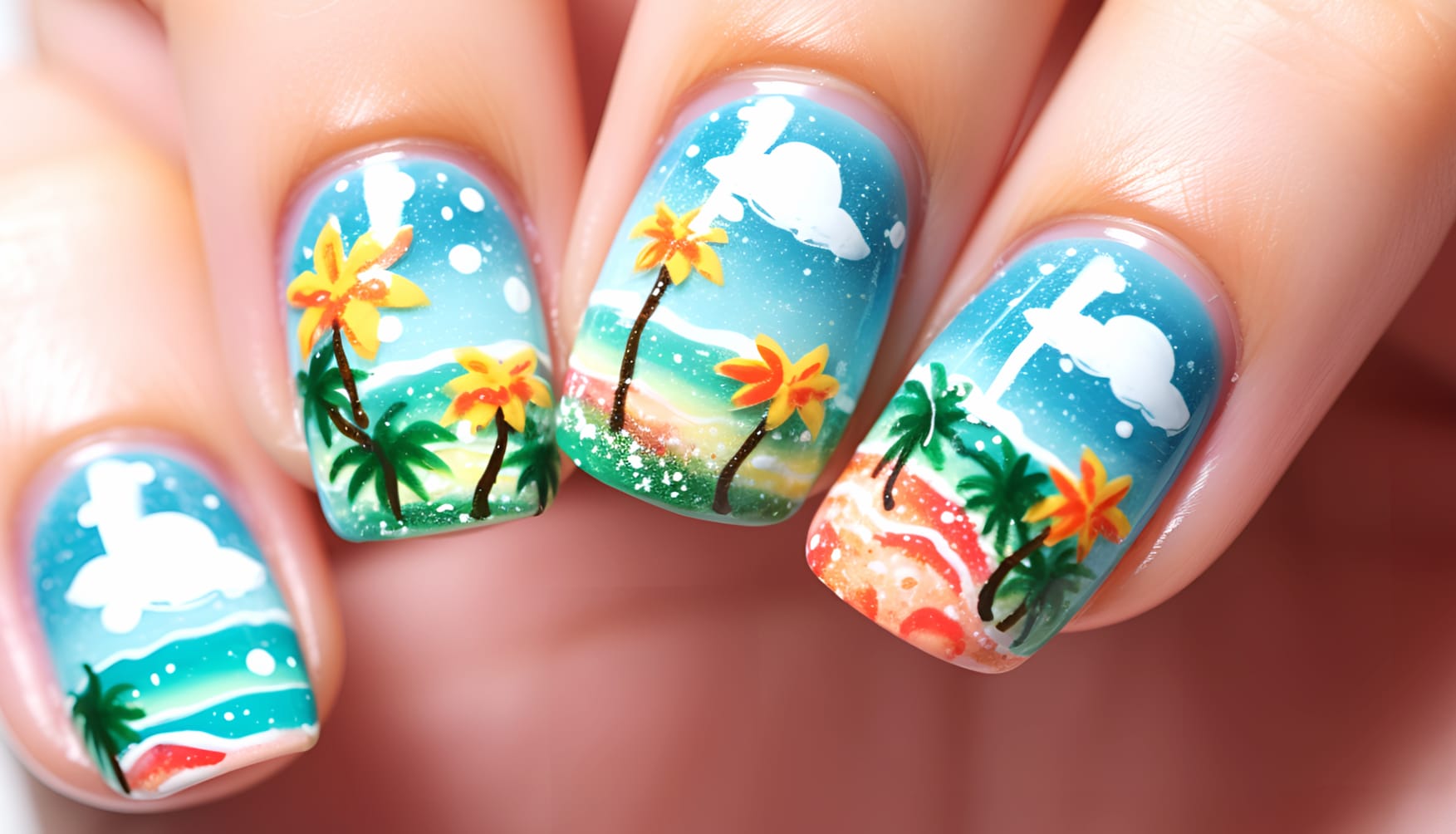 Summer Beach Nail Art wallpapers HD quality