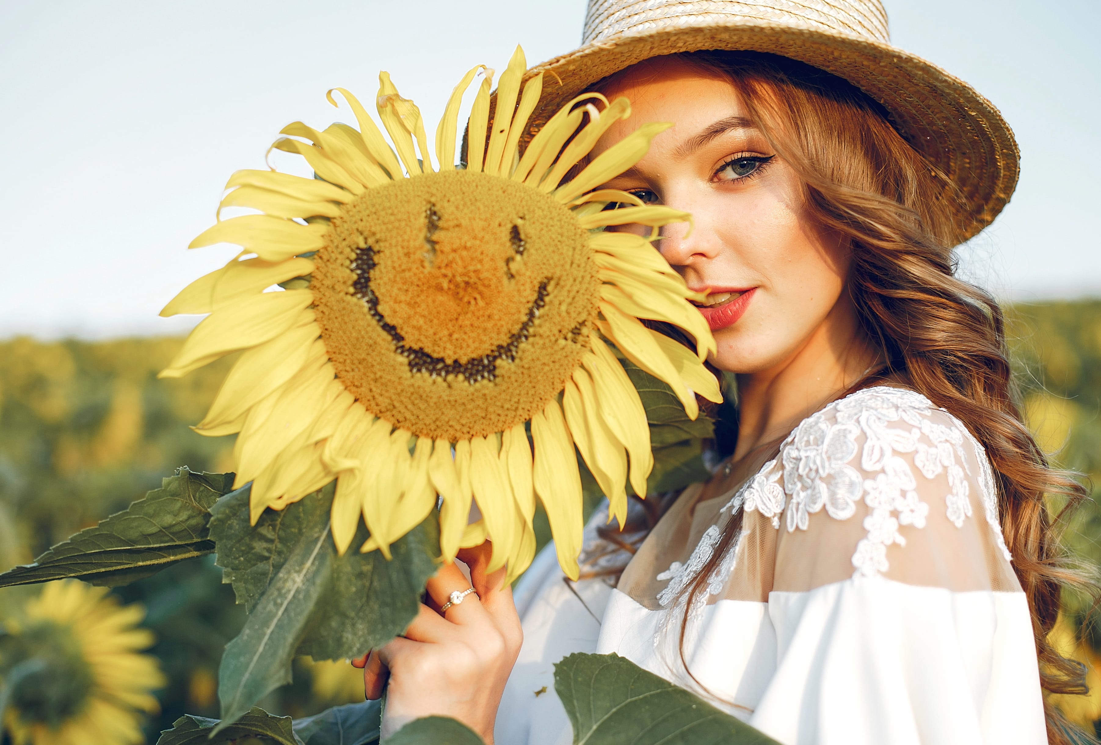 Sunflower Woman Model wallpapers HD quality