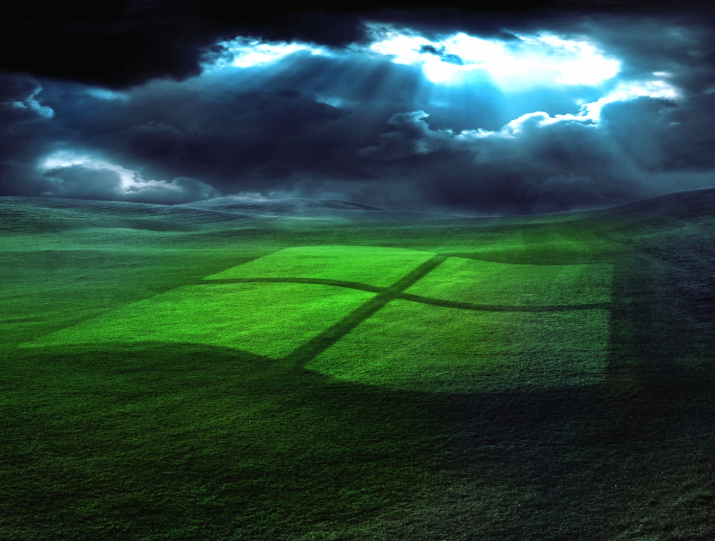 Sunlit Field Embracing Technology with Windows wallpapers HD quality