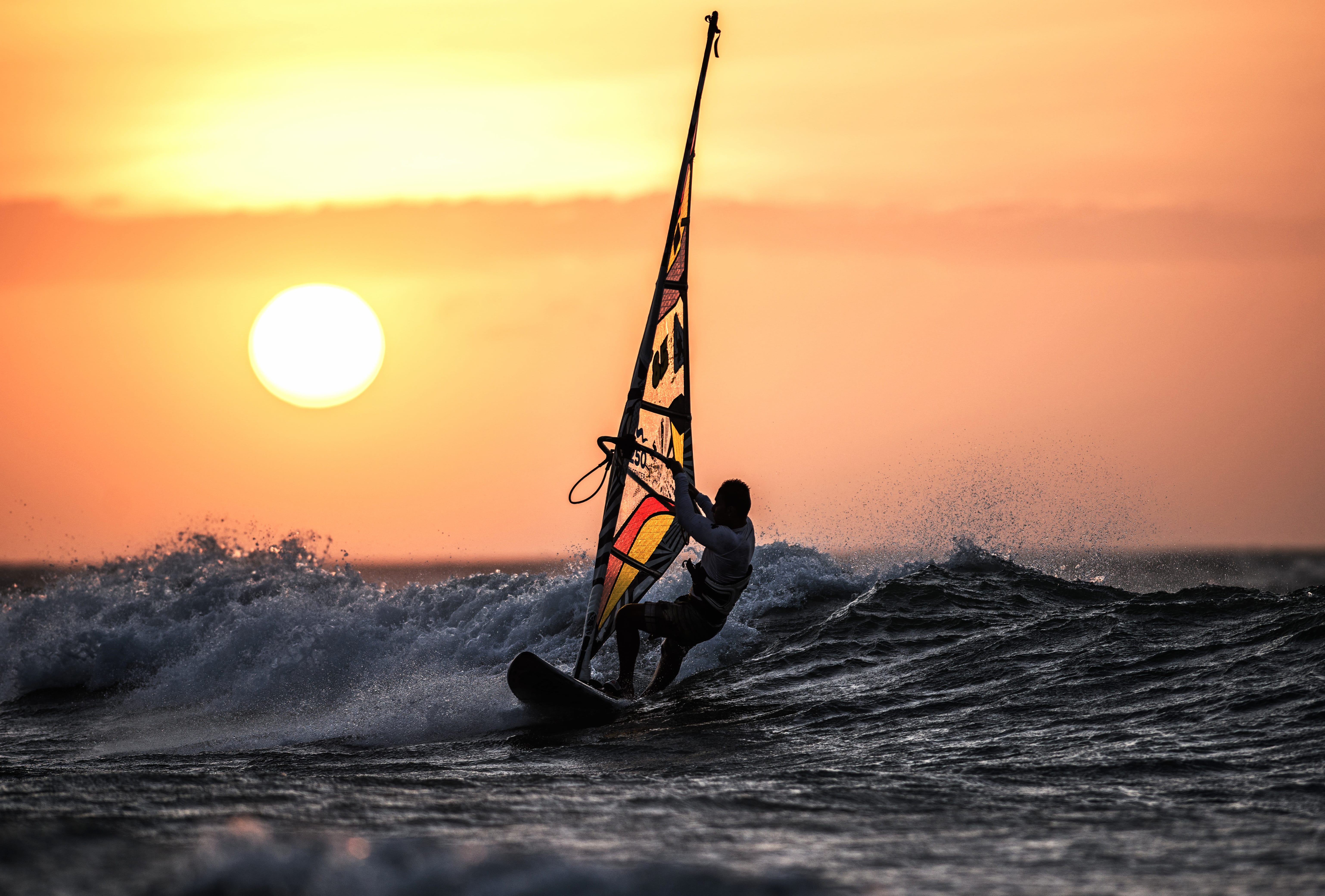 Sunset Windsurfing in wallpapers HD quality