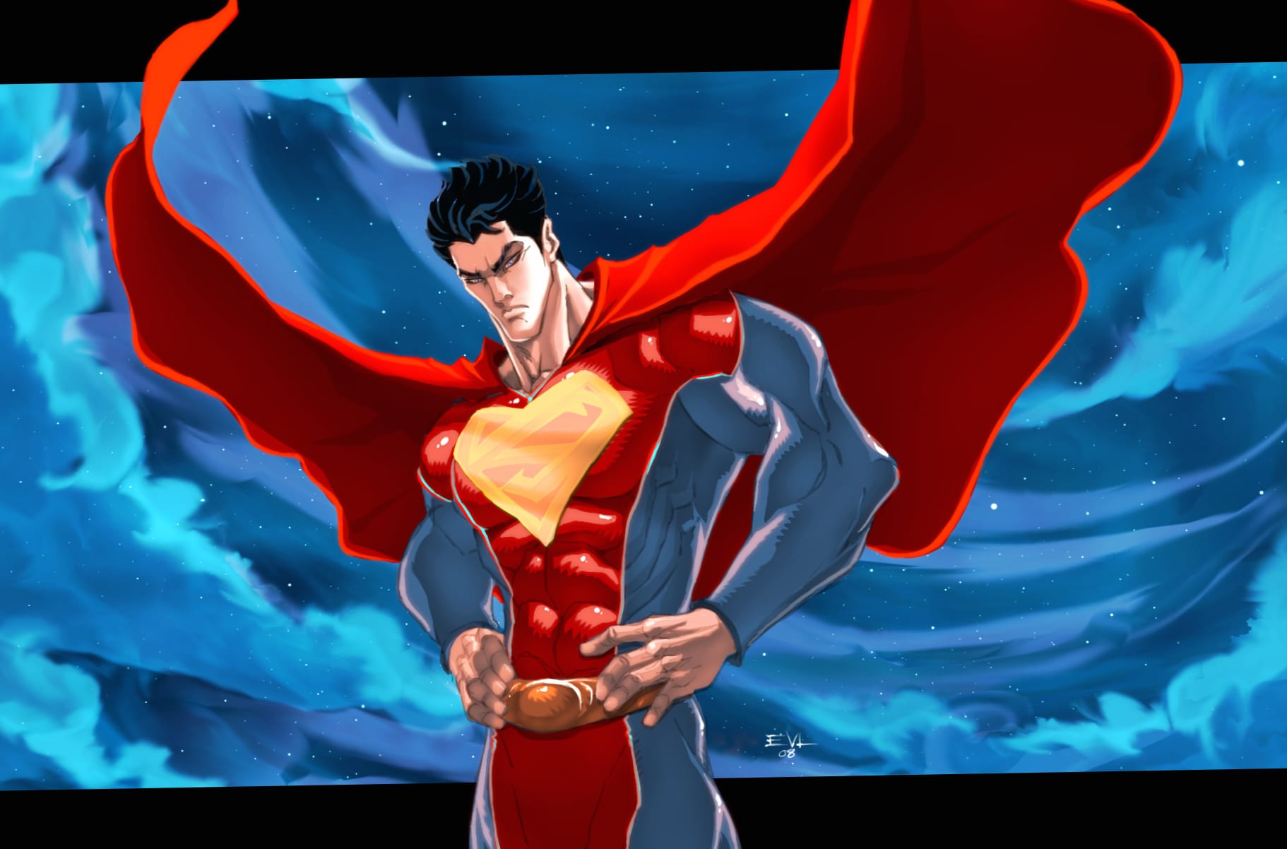 Superman A Heroic Comic Adventure at 2048 x 2048 iPad size wallpapers HD quality