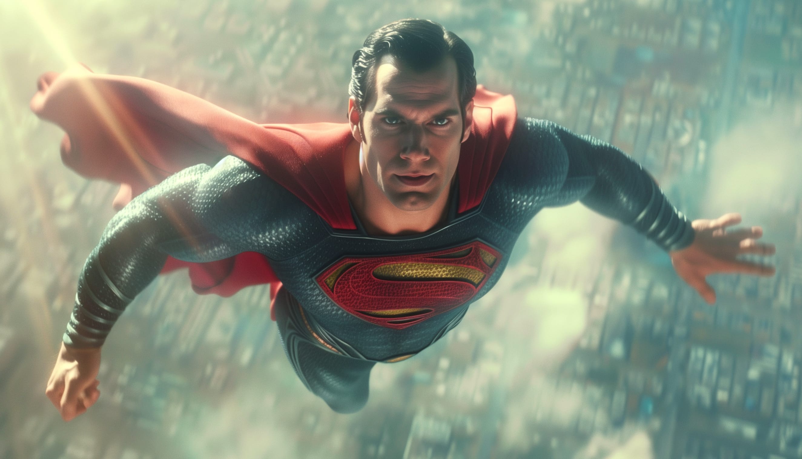 Superman Soaring High at 1600 x 1200 size wallpapers HD quality