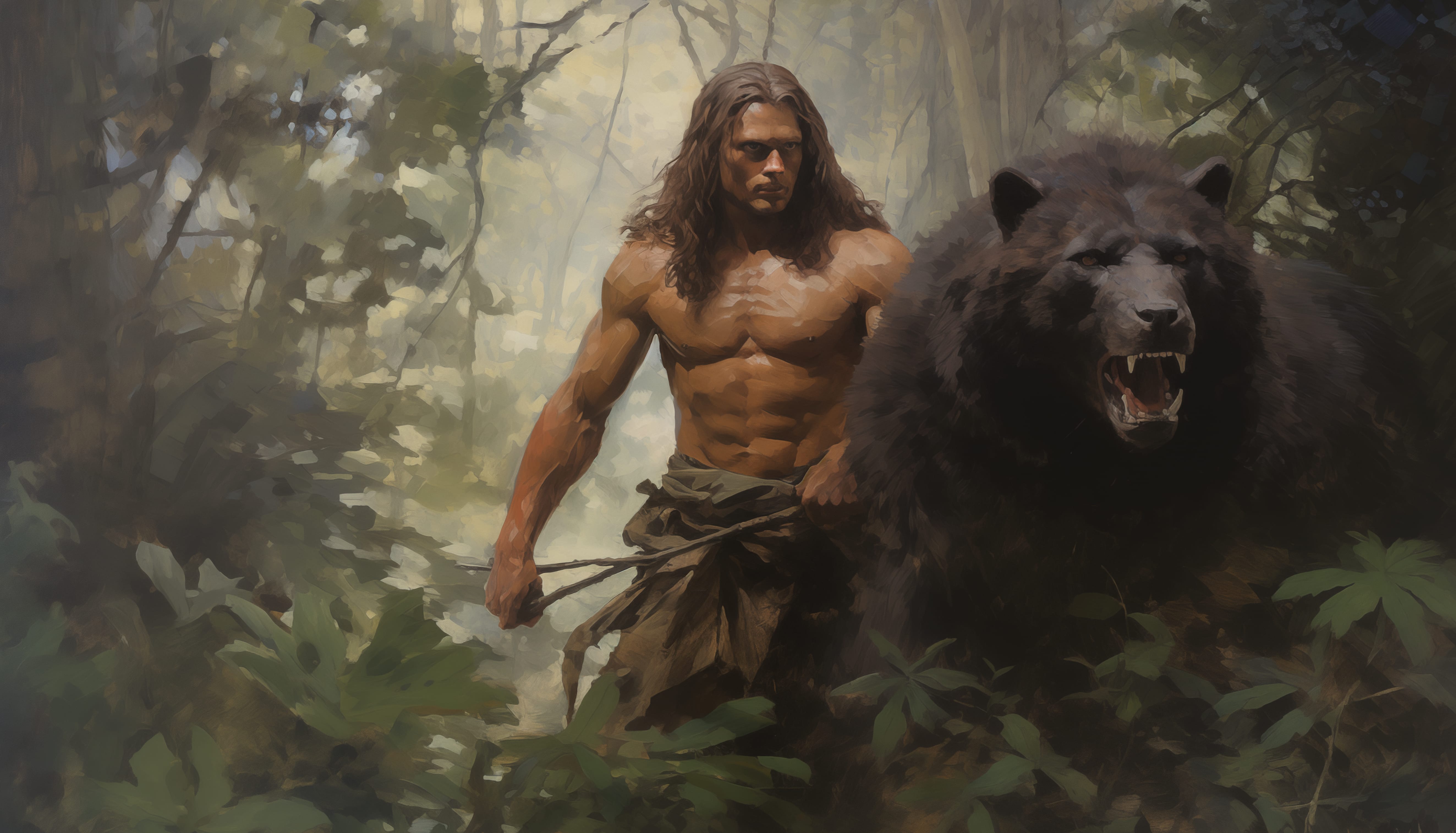 Tarzan and Bear Jungle Adventure wallpapers HD quality