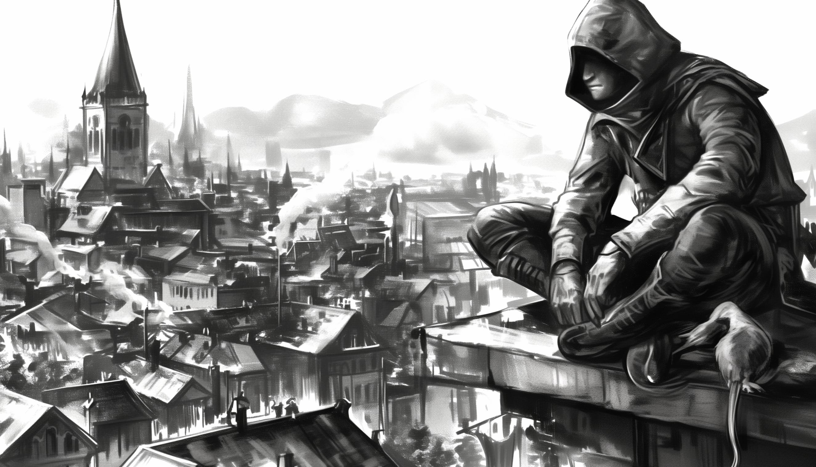 The Shadow Thief Artistic Black & White wallpapers HD quality