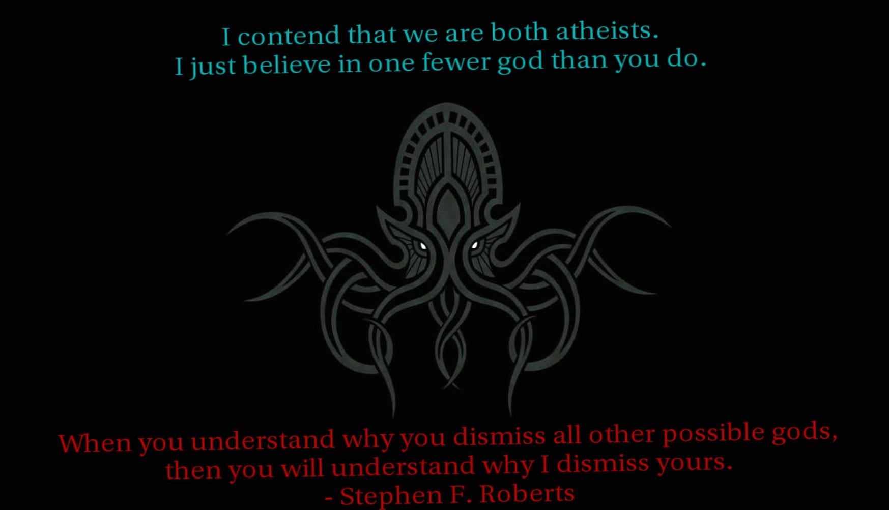 Thought-Provoking Atheism Quote at 1024 x 1024 iPad size wallpapers HD quality