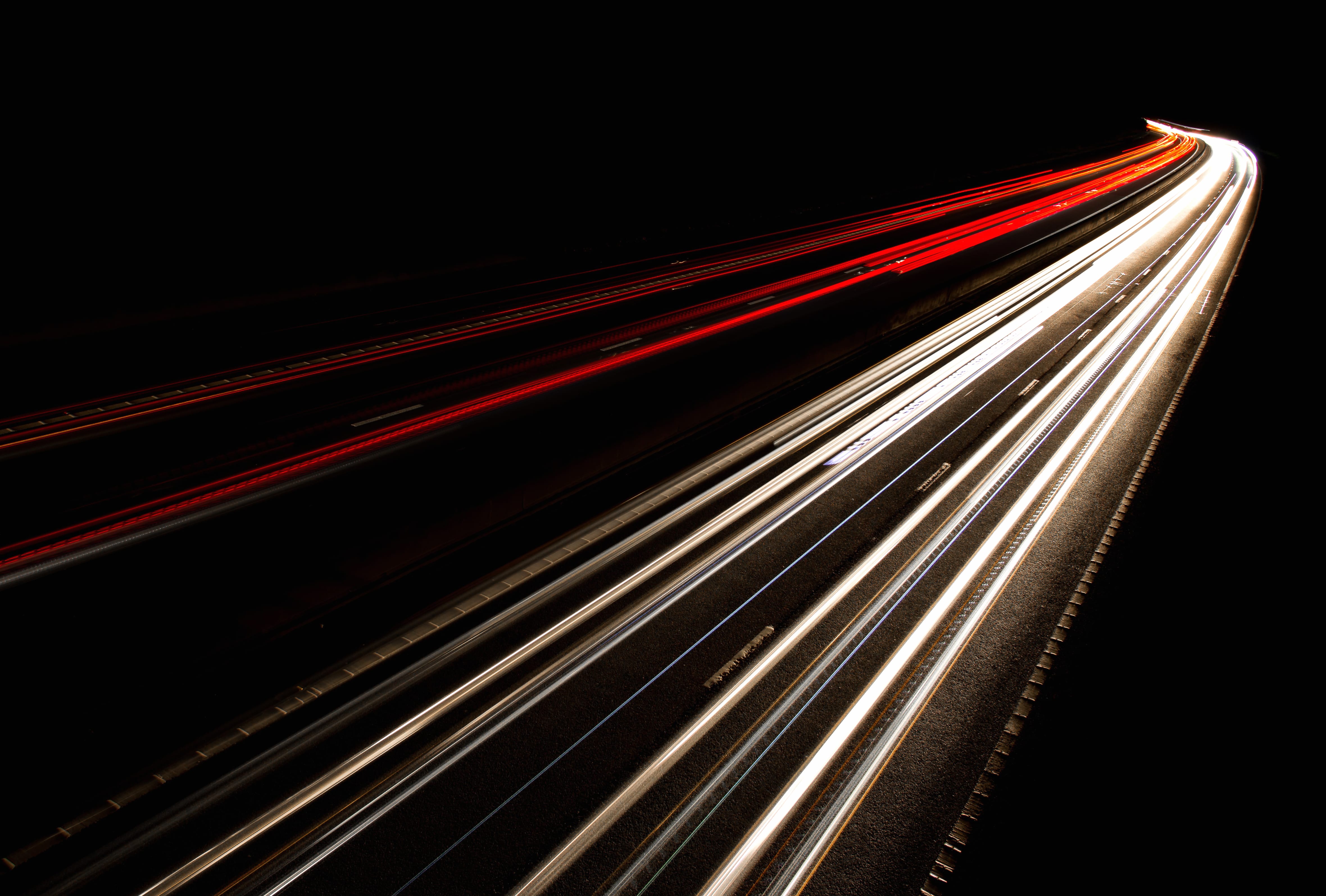 Time Lapse Road Photography Night at 2048 x 2048 iPad size wallpapers HD quality