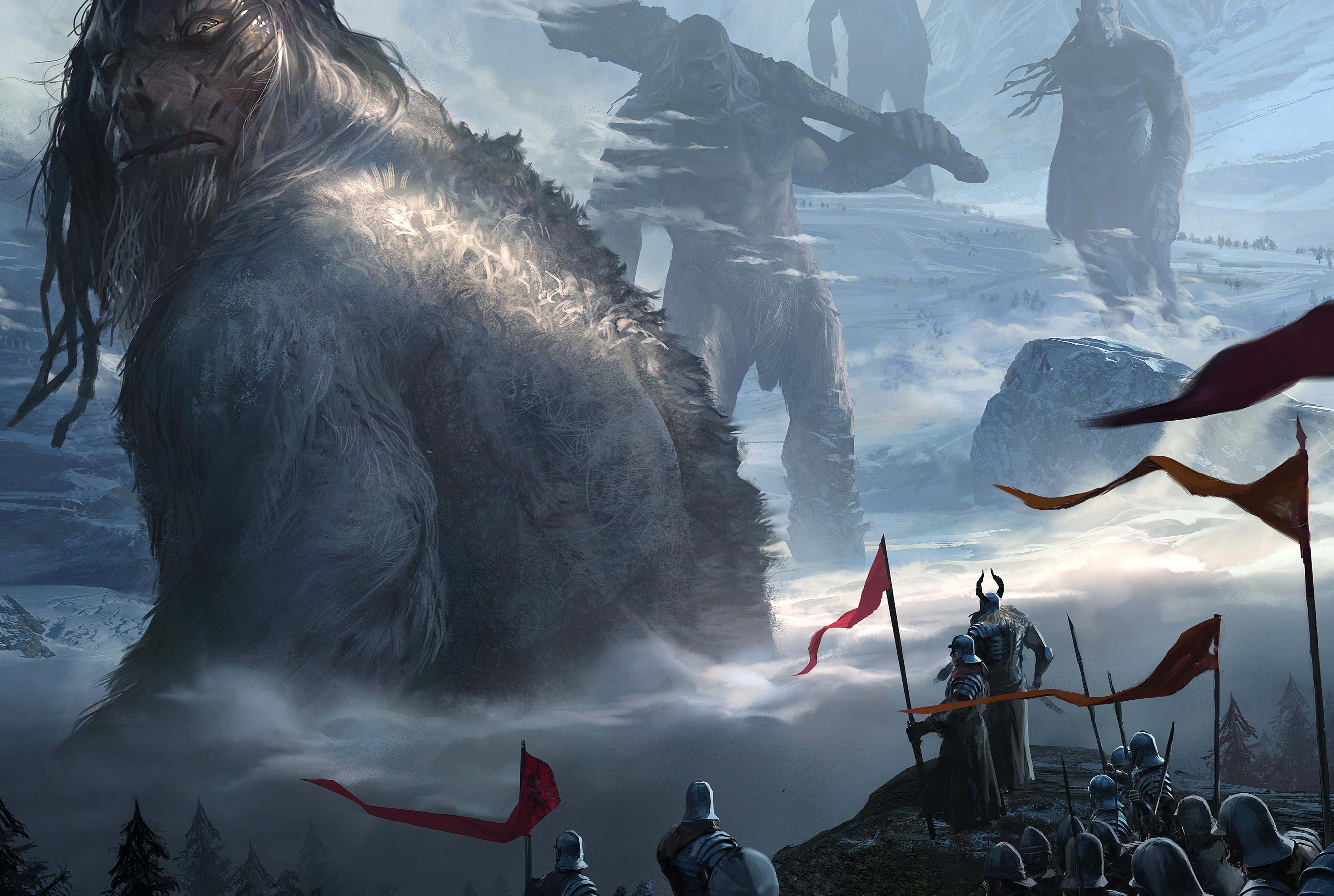 Titans of Mist Fantasy Giants HD wallpapers HD quality