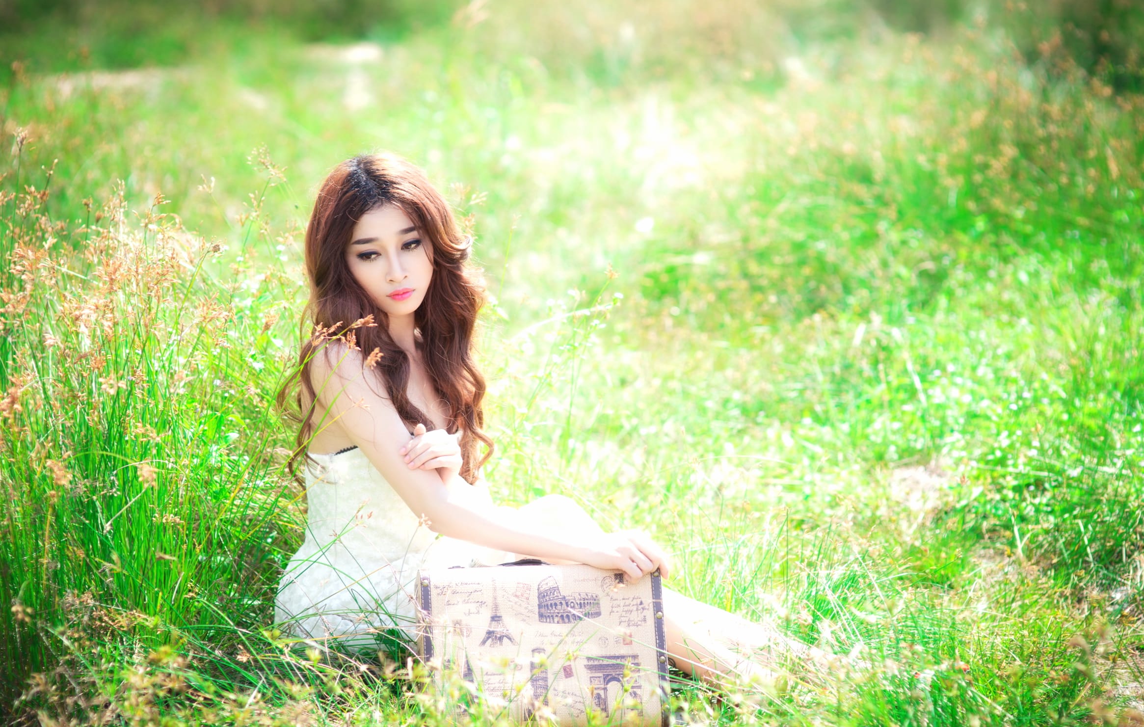 Tranquil Beauty Asian Woman at 1366 x 768 HD size wallpapers HD quality