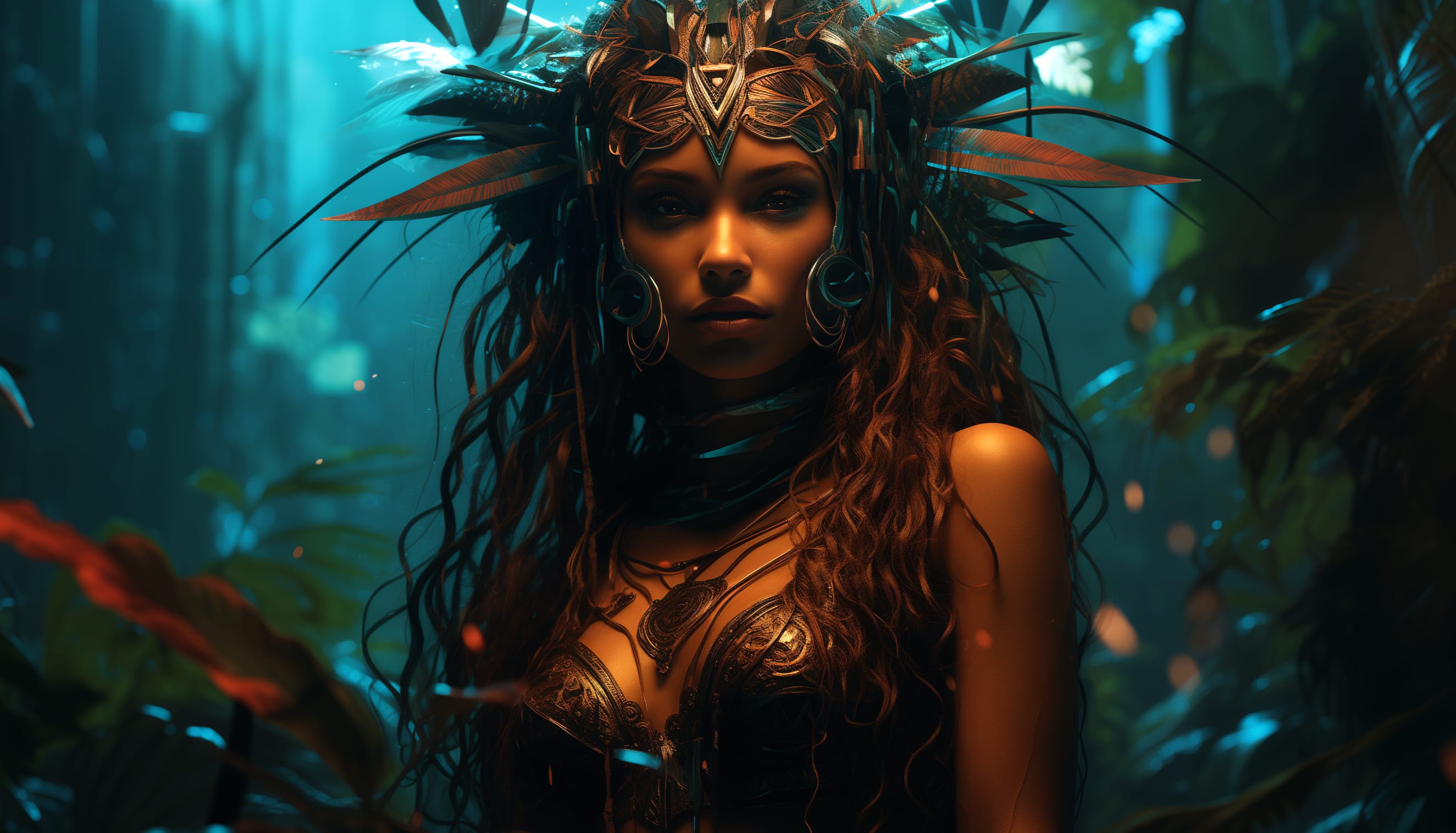 Tribal Fairy Fantasy Tribal AI Art at 320 x 480 iPhone size wallpapers HD quality