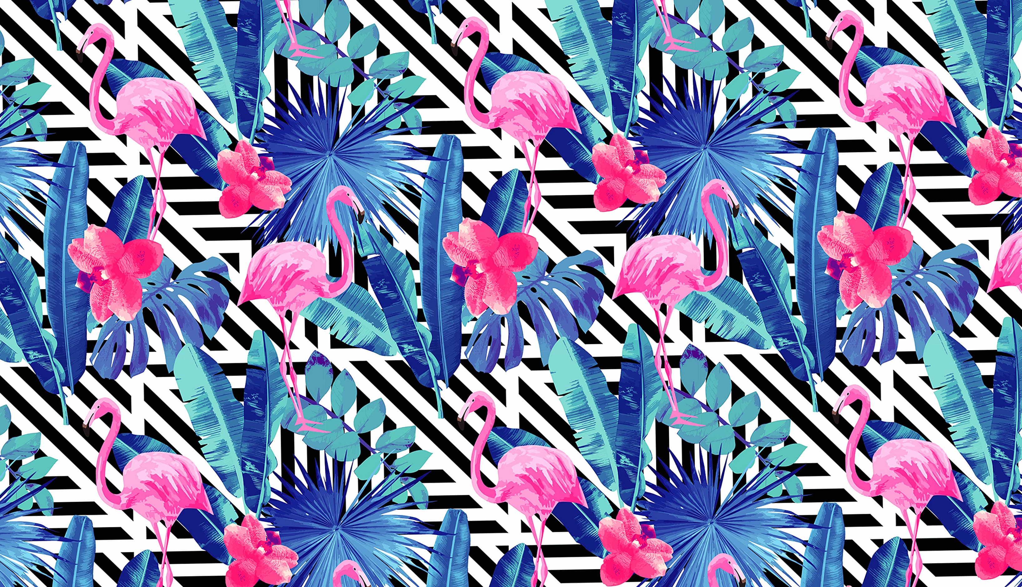 Trippy Flamingo Paradise wallpapers HD quality