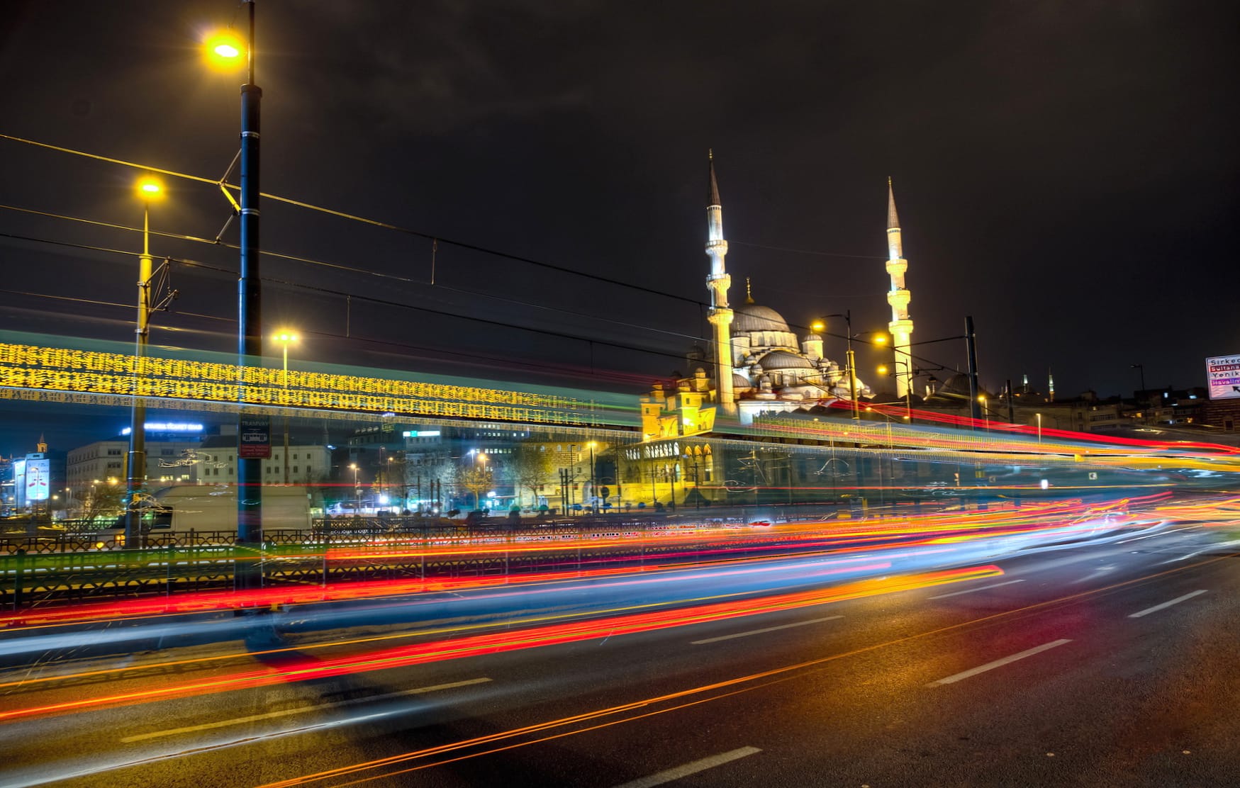 Turkey Mosque Architecture Light Night City Istanbul Photography Time Lapse wallpapers HD quality