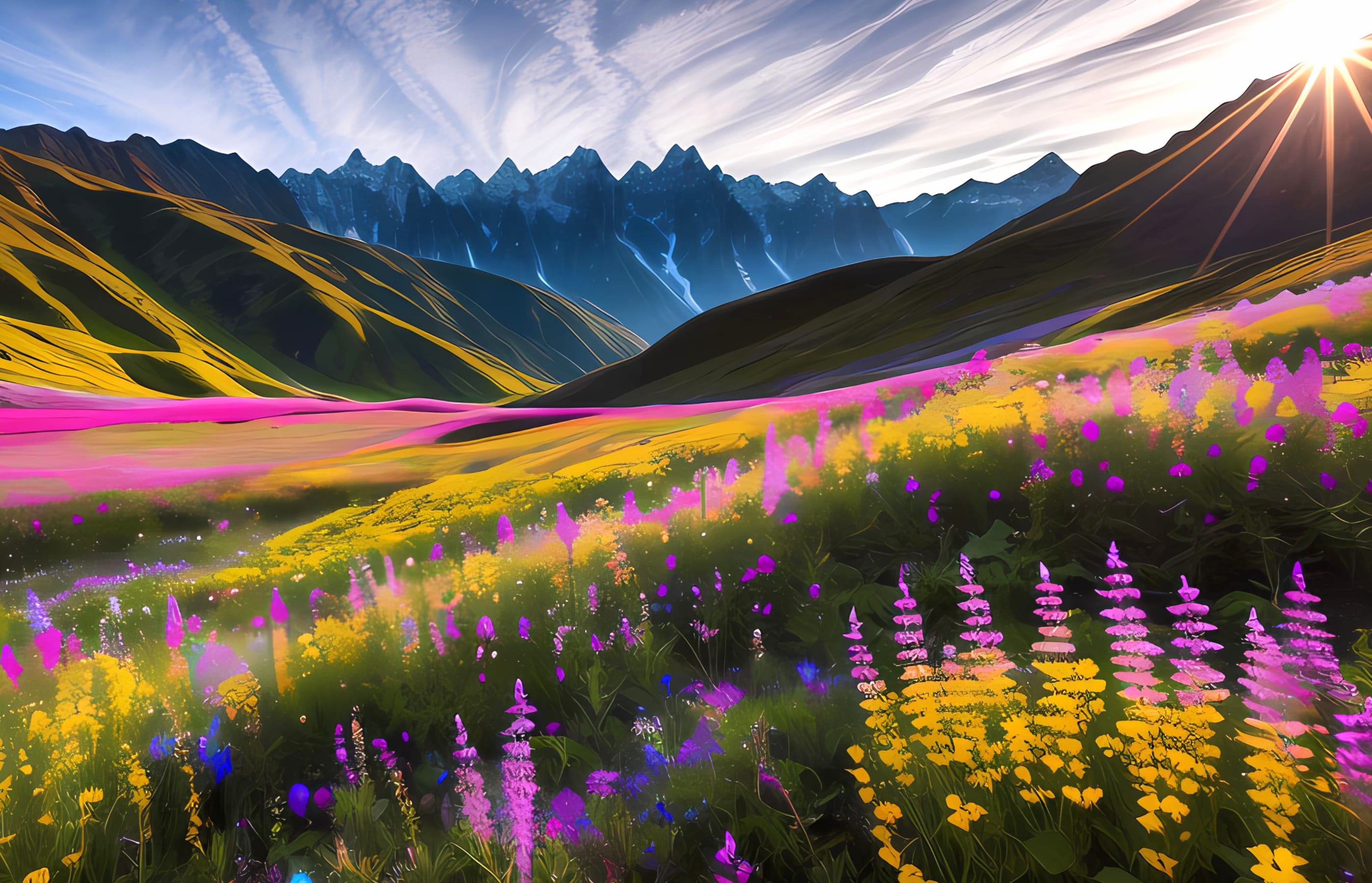 Valley of flower at 1024 x 1024 iPad size wallpapers HD quality