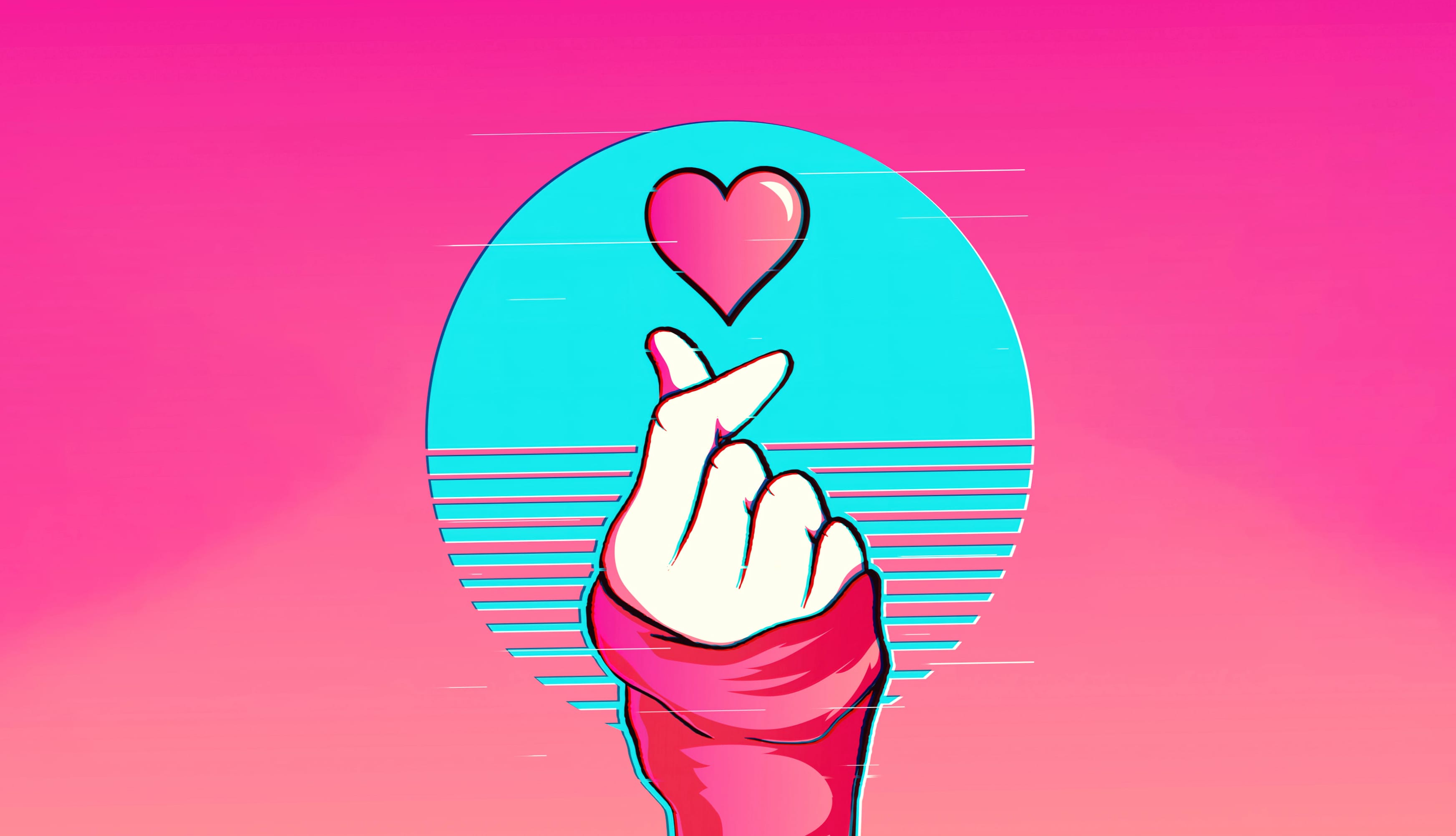 Vaporwave Finger heart wallpapers HD Vaporwave Finger heart wallpapers HD quality