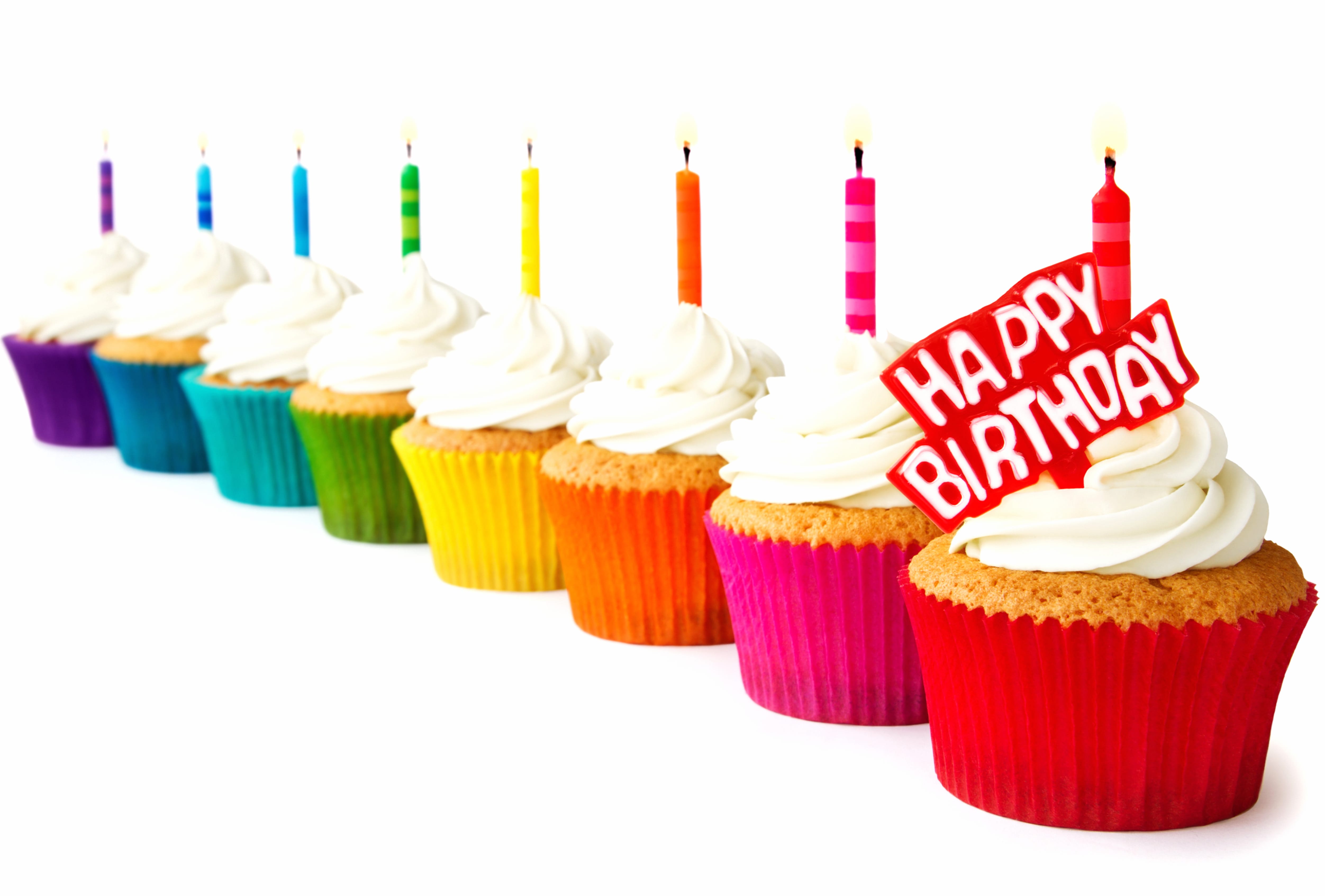 Vibrant Birthday Cupcakes - wallpapers HD quality