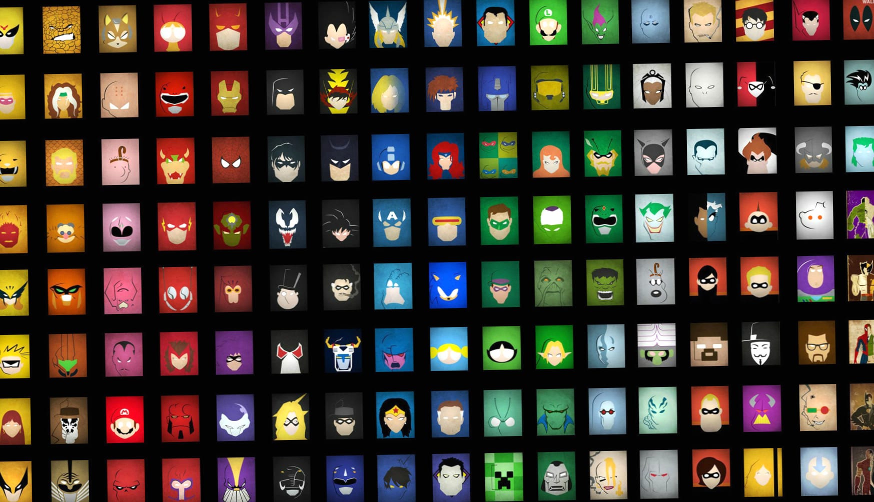 Vibrant Comic Collage - of Iconic Characters at 2560 x 1440 HD size wallpapers HD quality