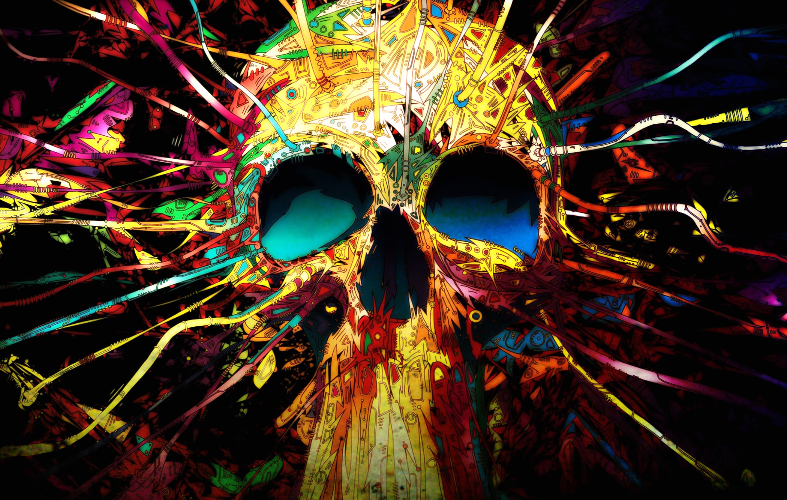 Vibrant Darkness Colorful Skull wallpapers HD quality