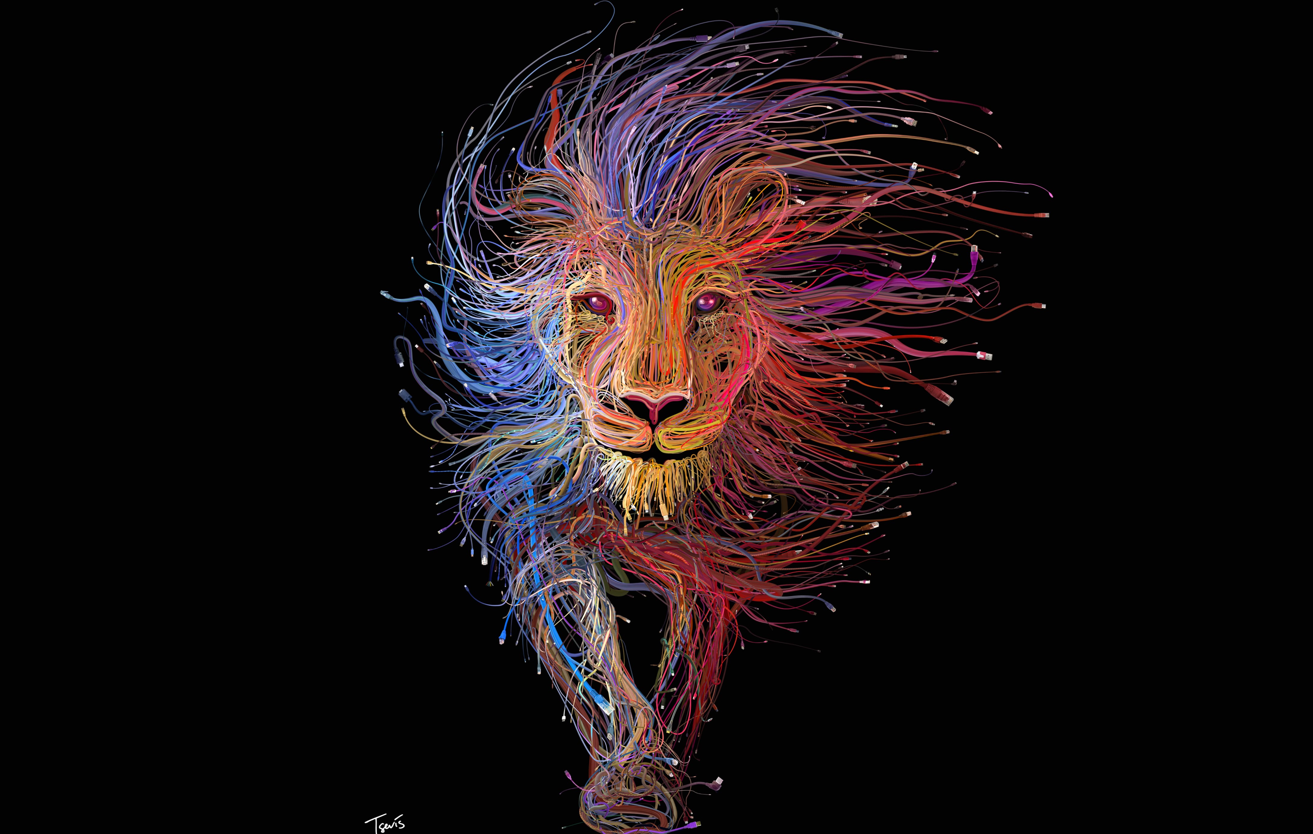 Vibrant Fantasy Lion - wallpapers HD quality