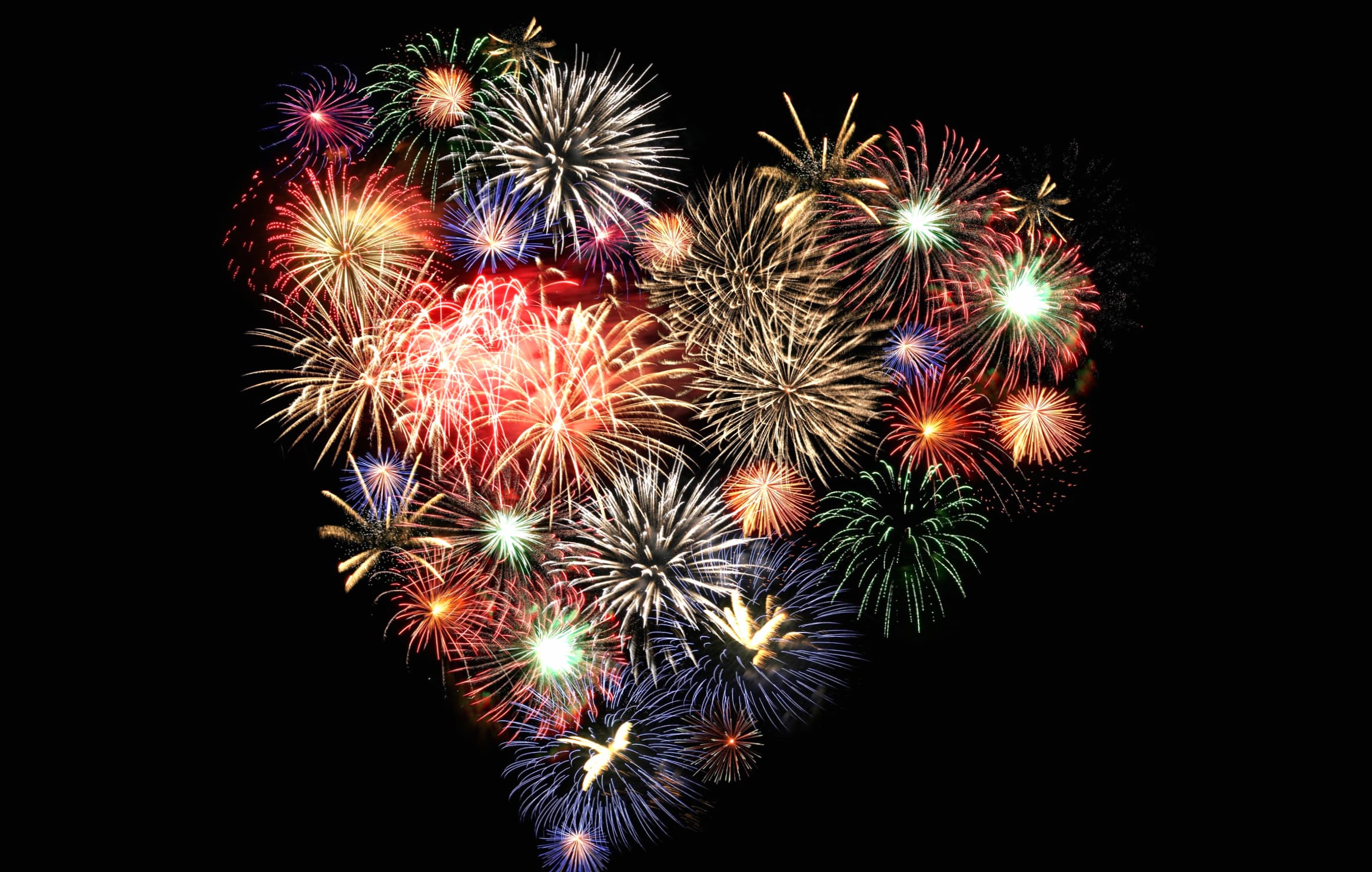 Vibrant Fireworks Heart - Stunning at 1920 x 1080 HD size wallpapers HD quality