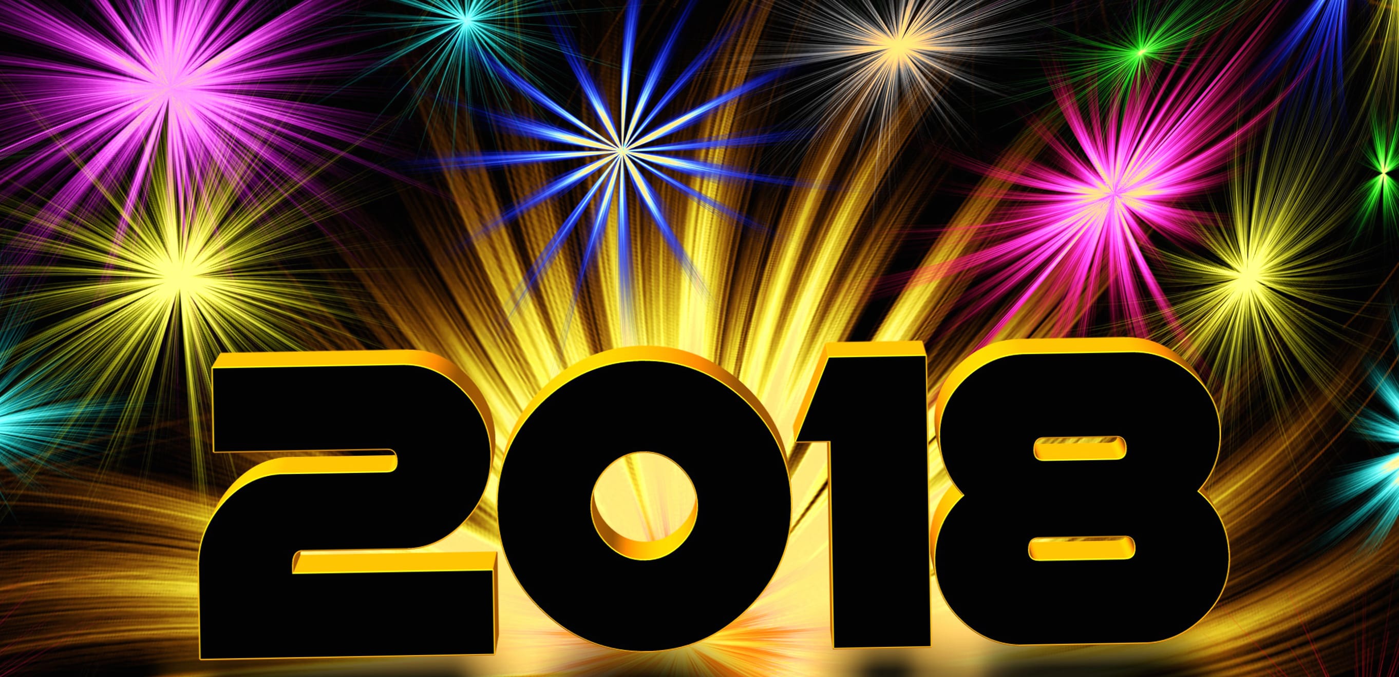 Vibrant New Year 2018 wallpapers HD quality