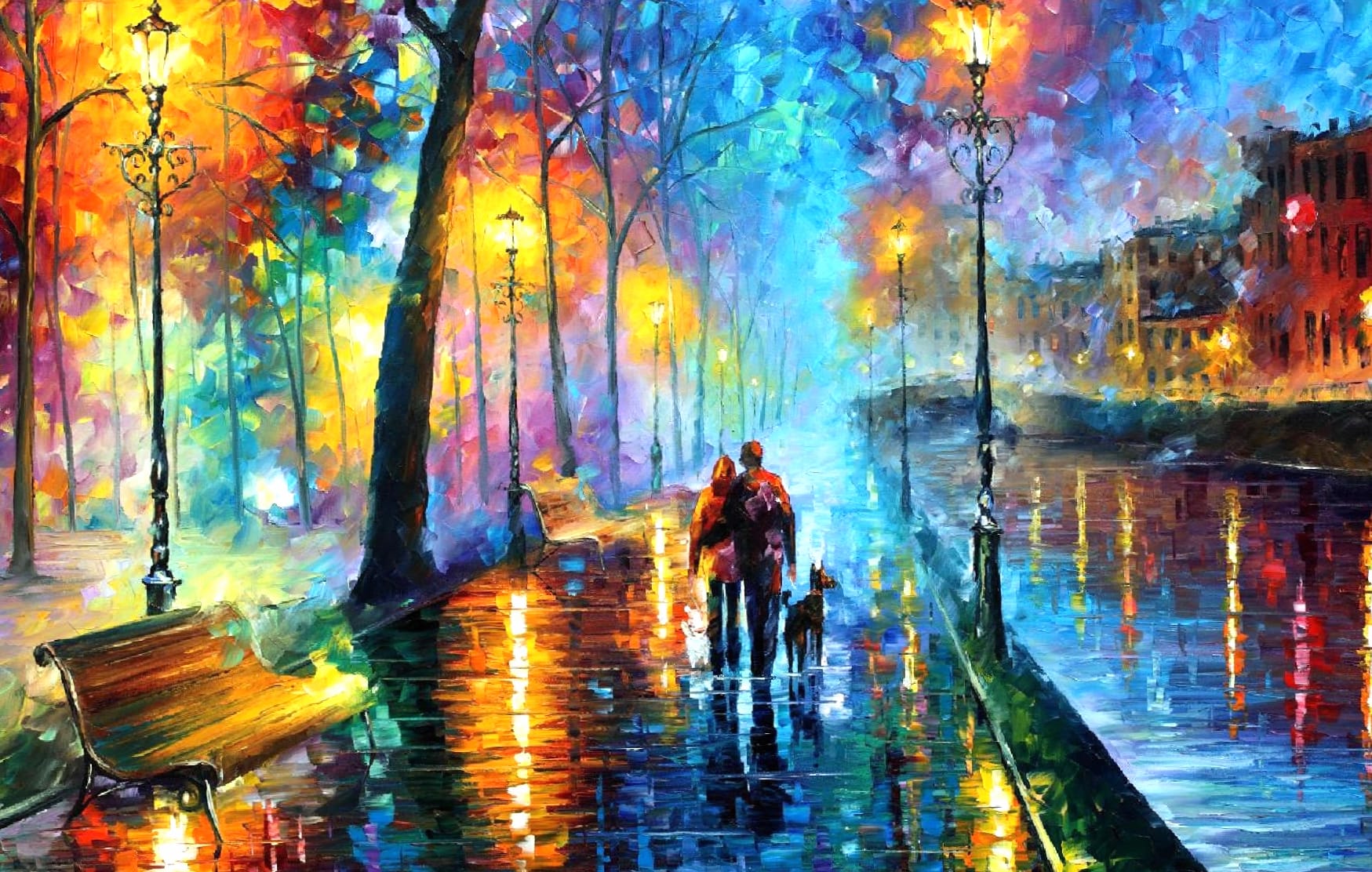 Vibrant Night Stroll - wallpapers HD quality