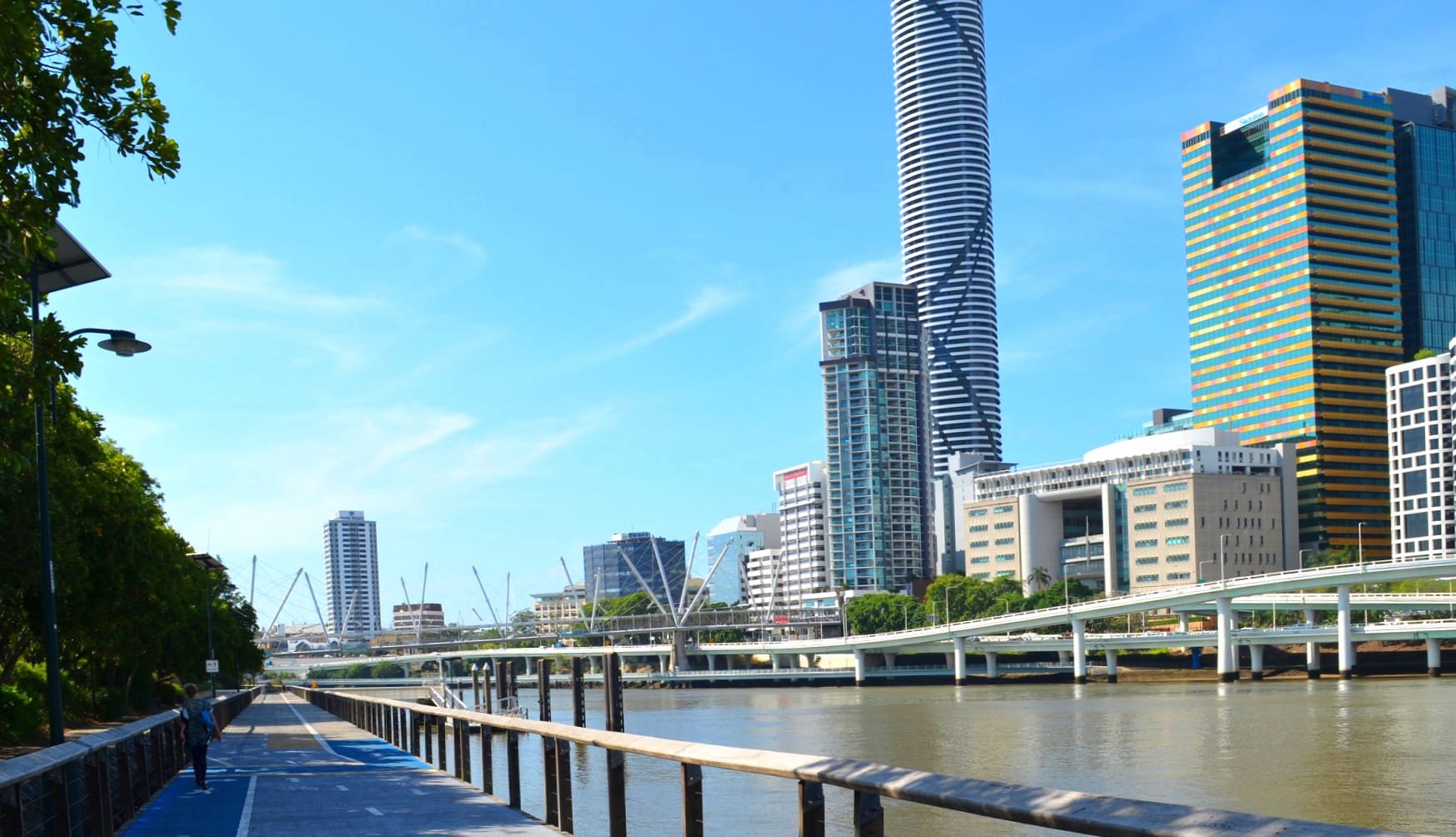 View of the city from South Bank Parklands wallpapers HD quality