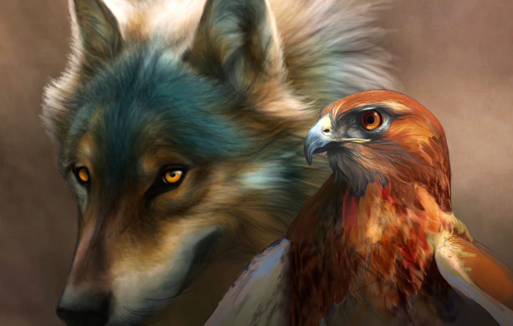 Wild Companions HD Artistic Painting Wallpaper wallpapers HD quality