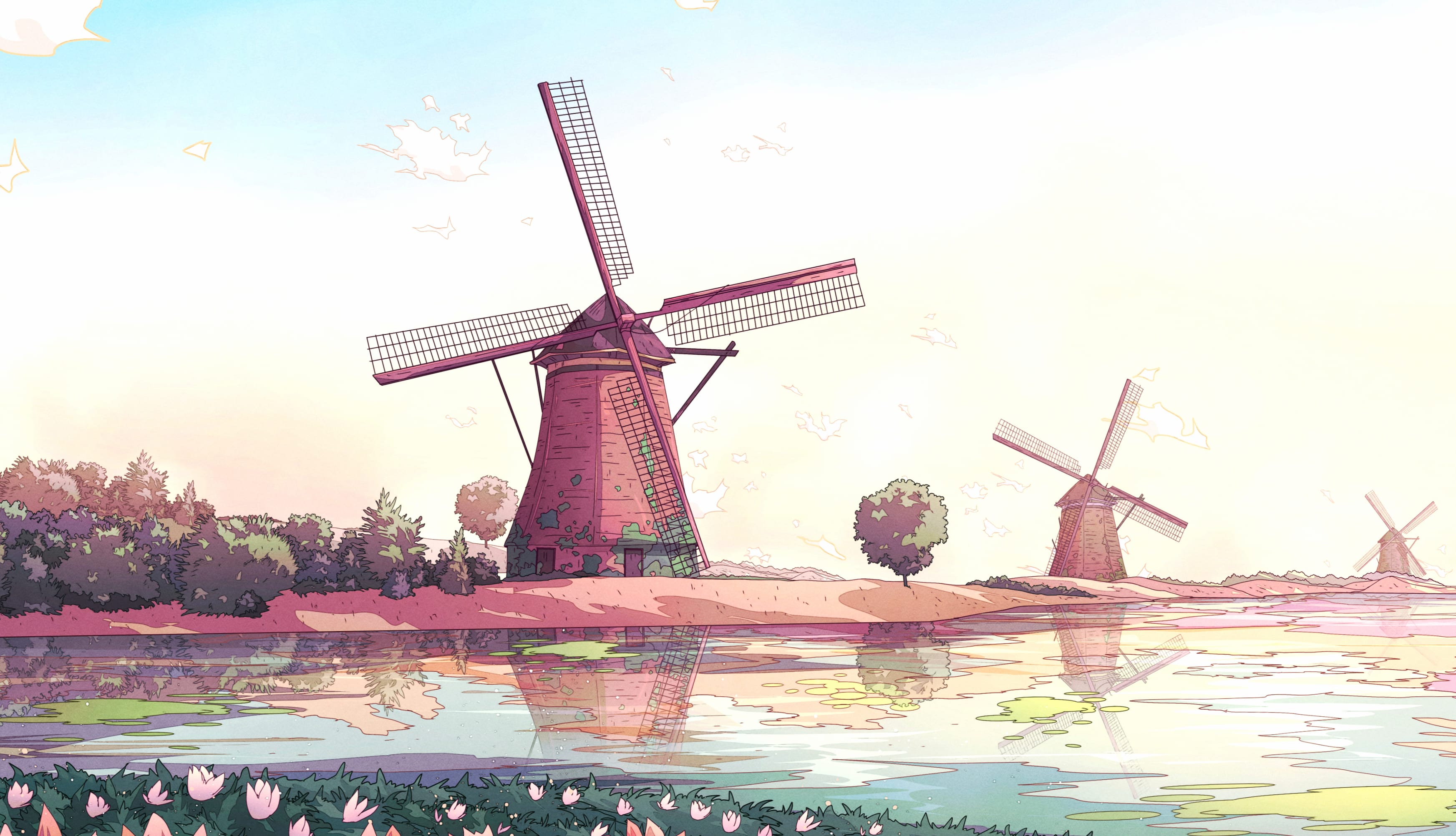 Windmill Artistic Building wallpapers HD quality