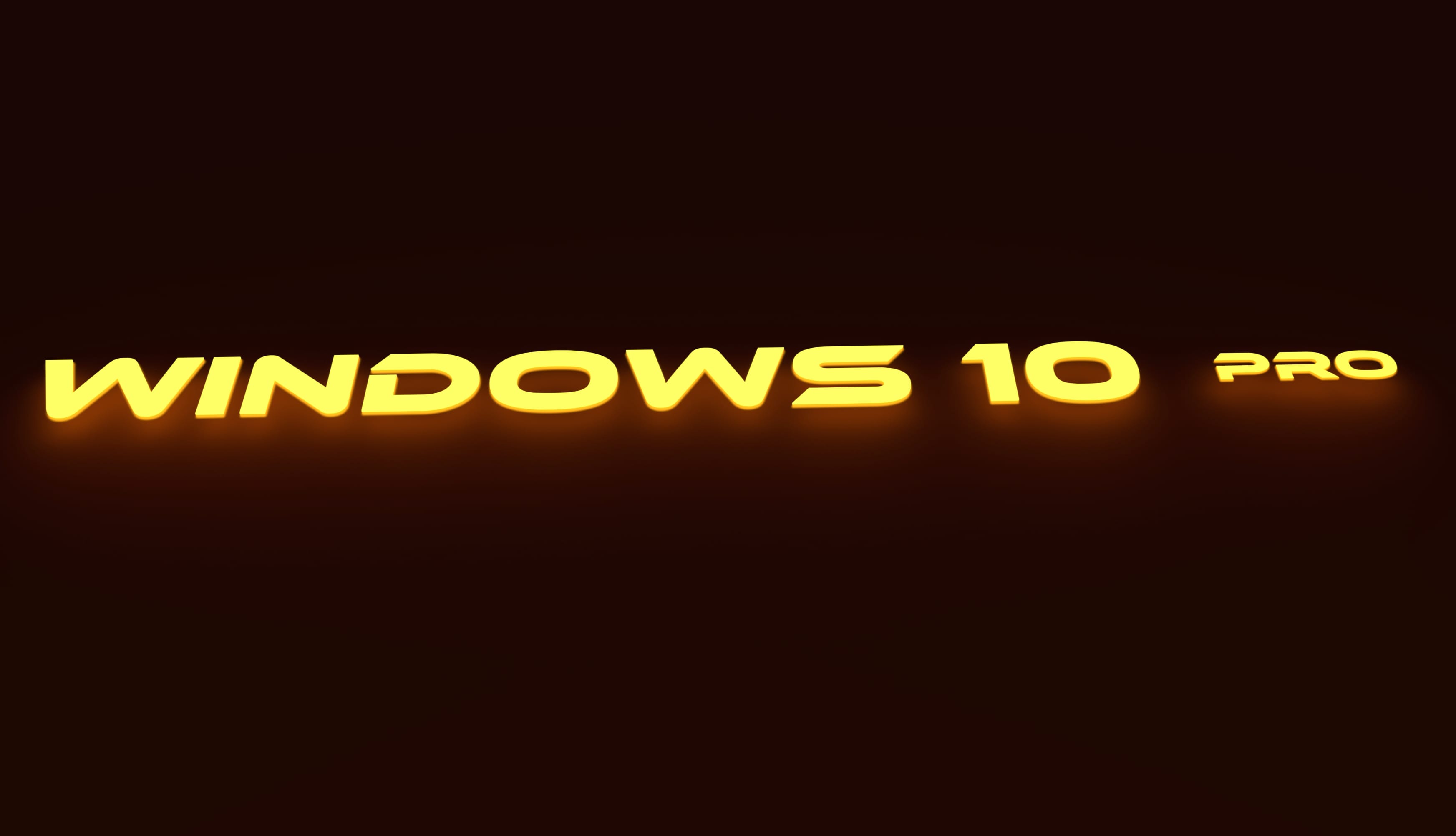 Windows 10 Pro glow yellow wallpapers HD quality