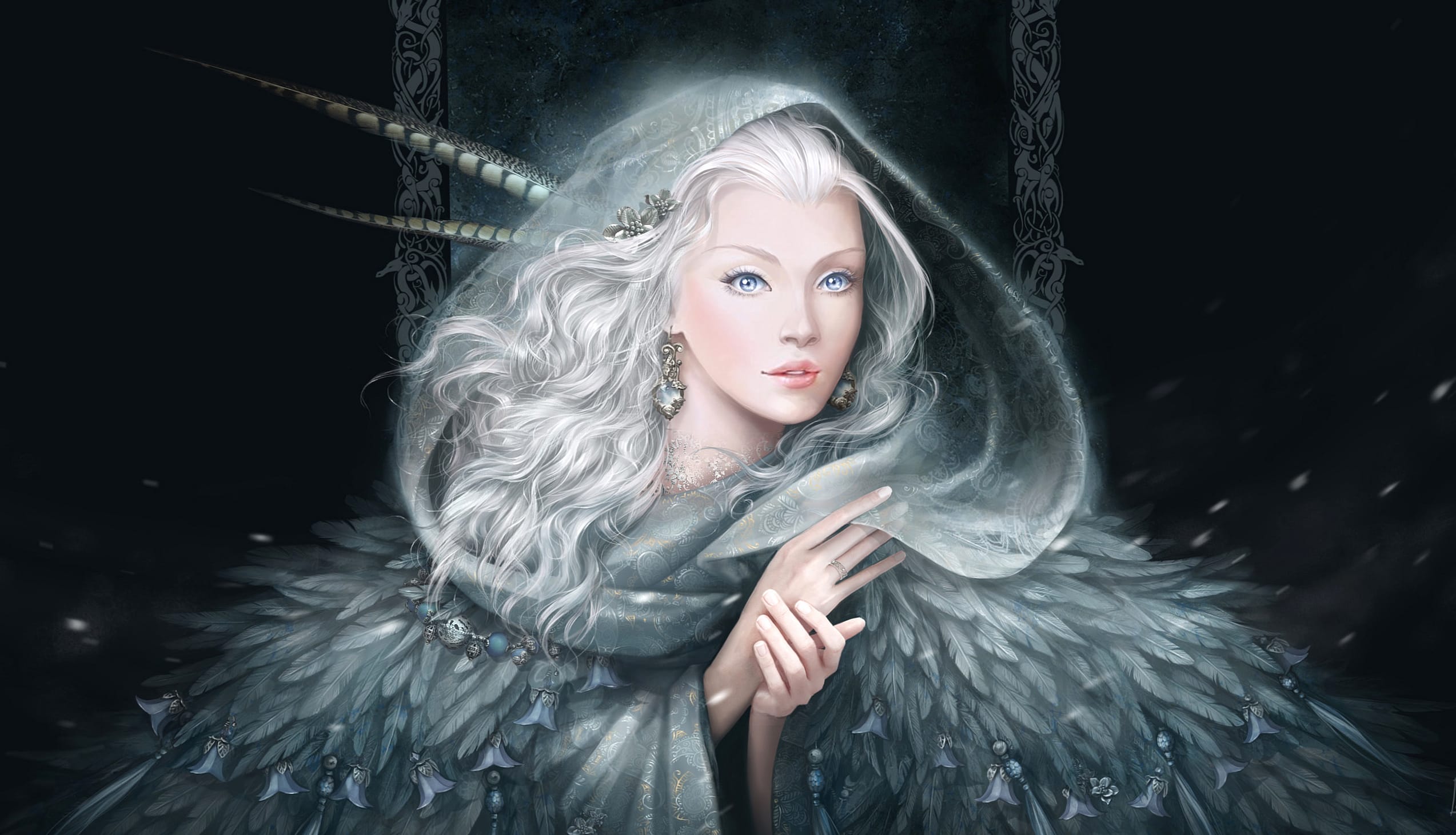 Winter Fantasy Woman - at 2048 x 2048 iPad size wallpapers HD quality